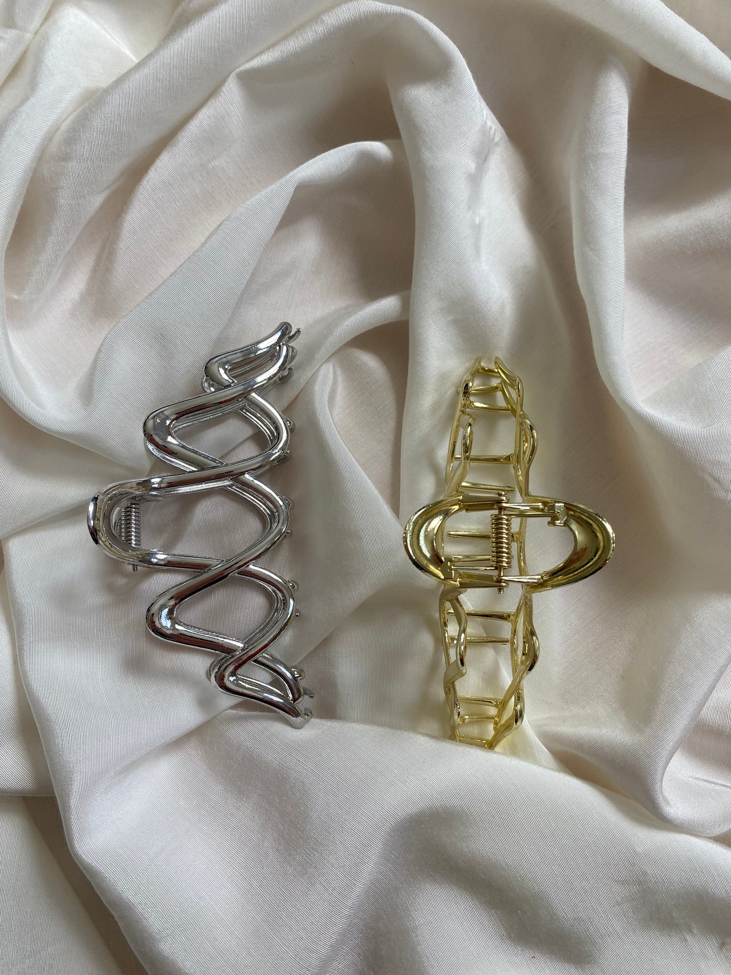 Haarspange Abstrakt Metall Silber & Gold