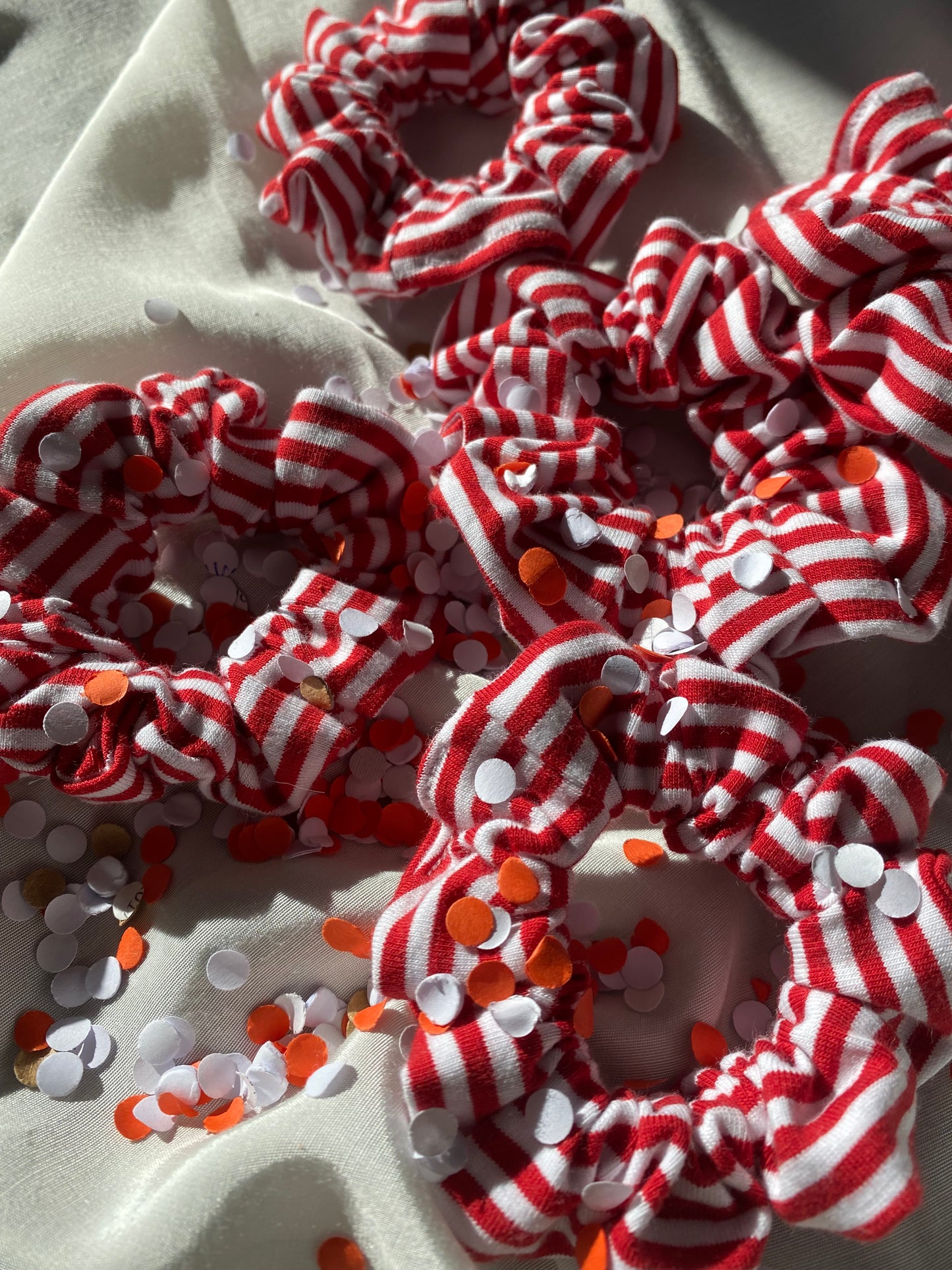 Scrunchie Rot Weiß Karneval