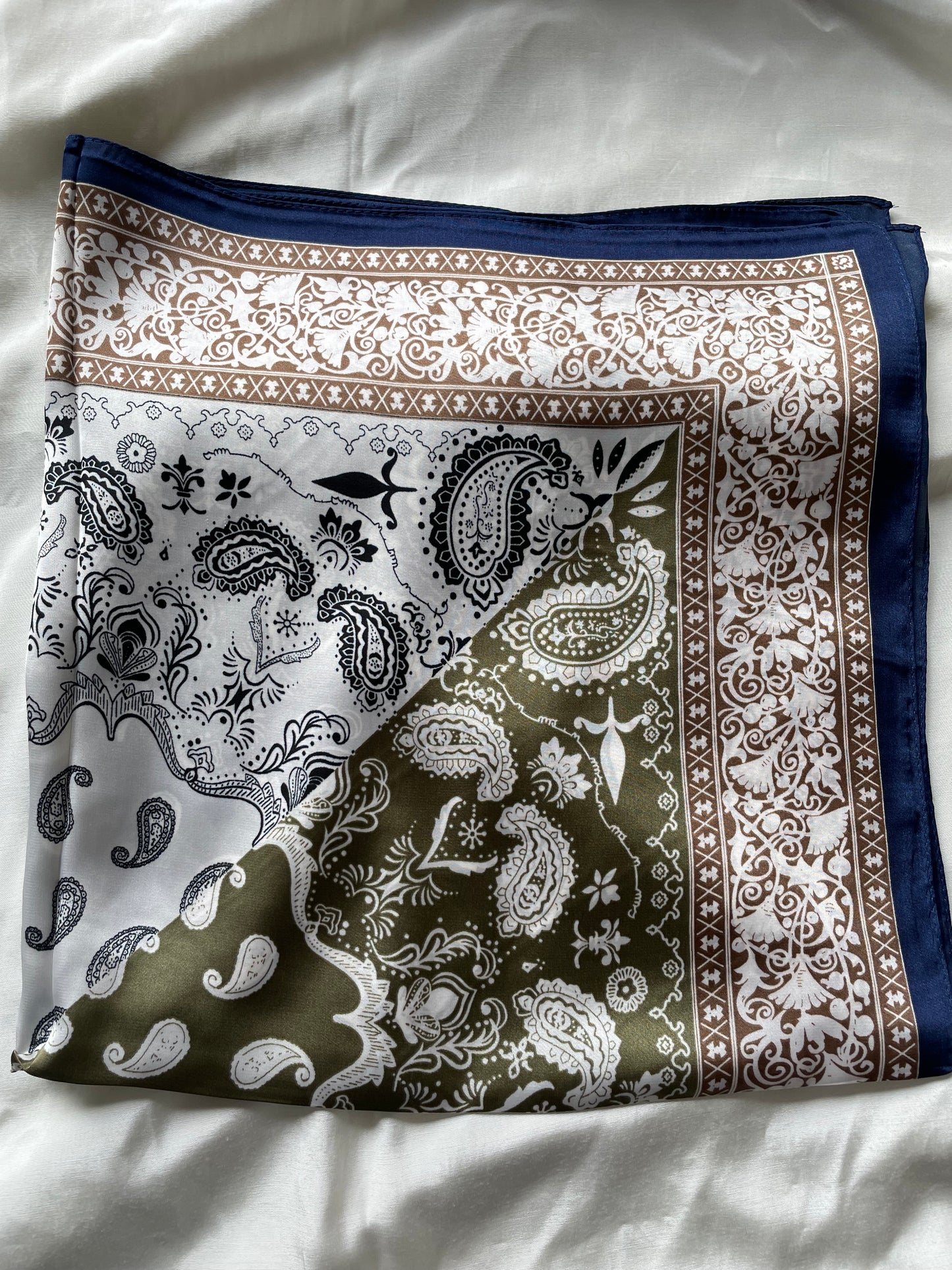 Kopftuch Satintuch Blau Grün Oriental