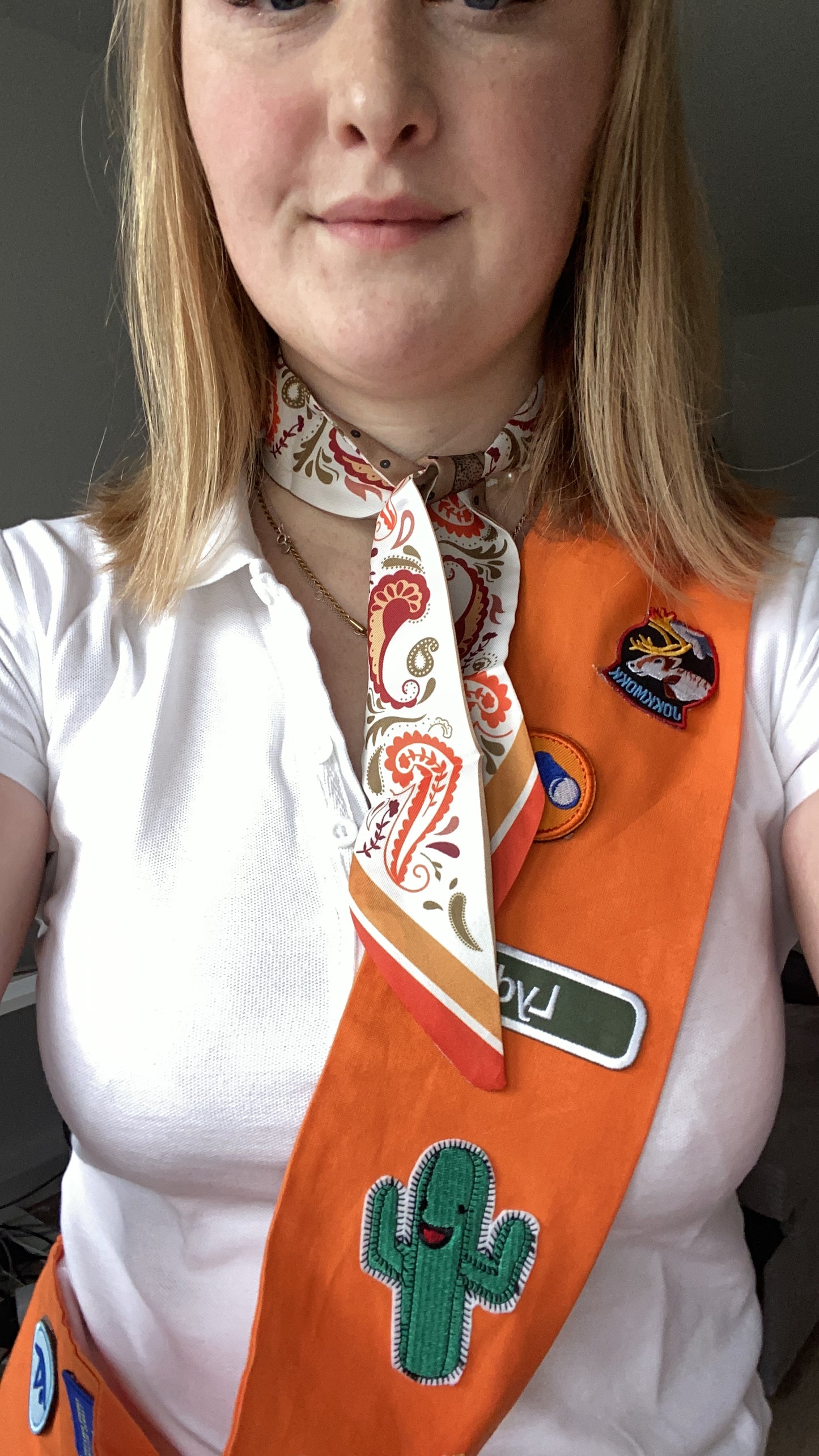 Haarschal Haarband Oriental Orange Braun