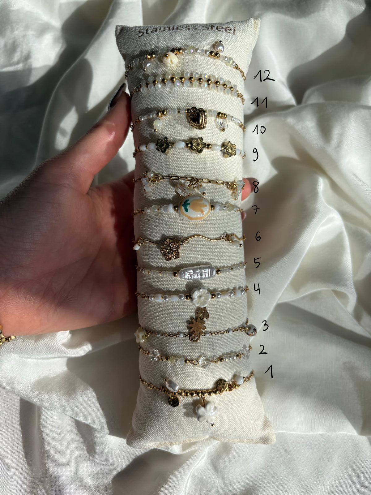 Armbandset Weiß Gold