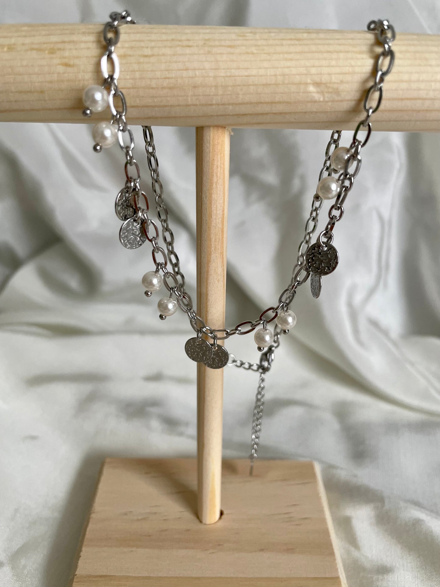 Edelstahl Kette Glücksperle