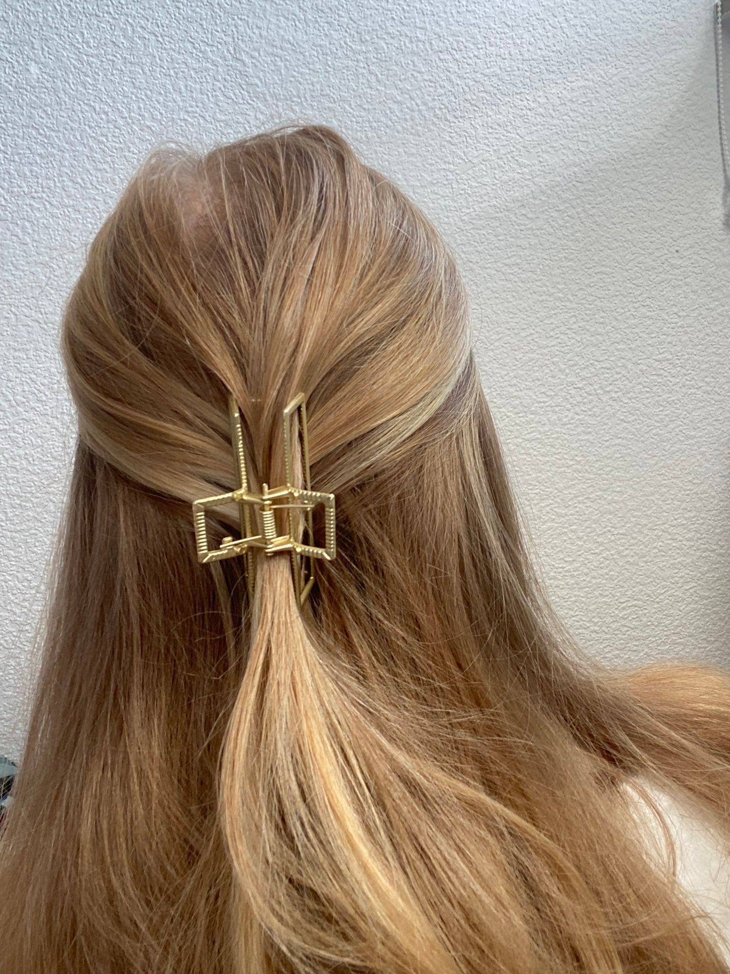 Haarspange Gold Metall Eckig