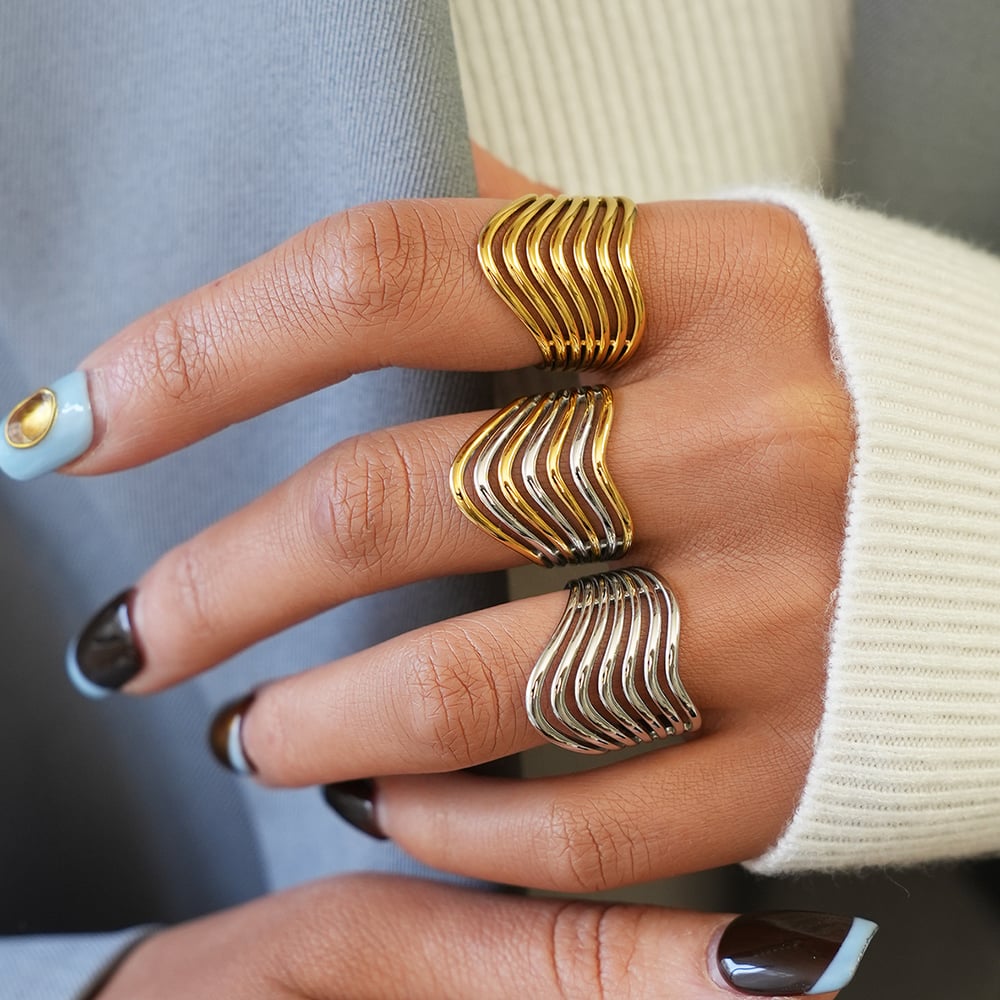 Edelstahl Ring Bicolor Prince