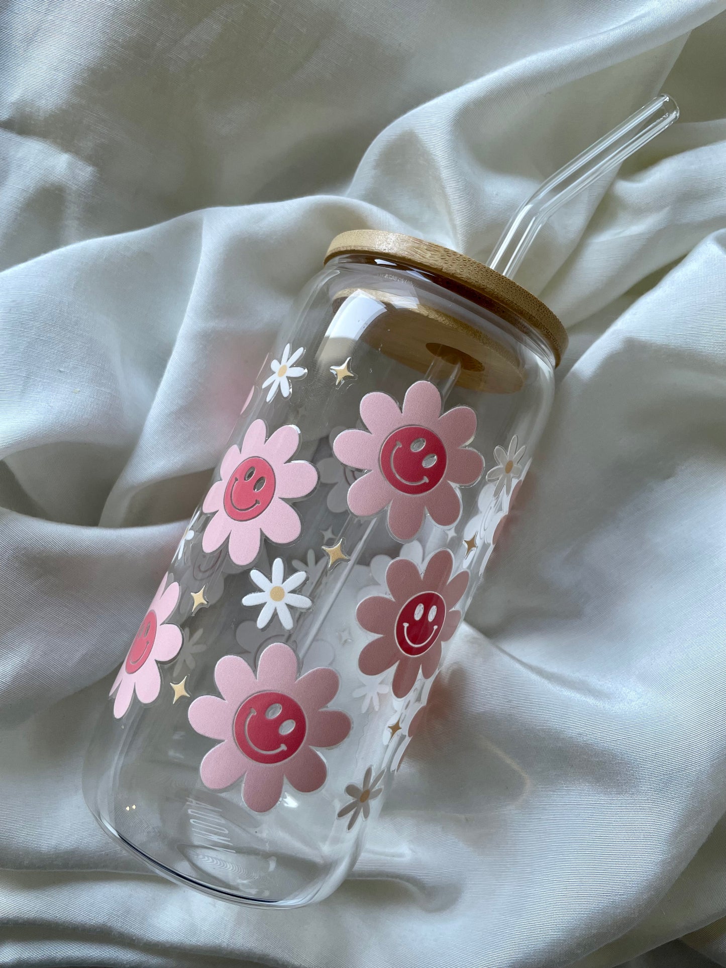 Flower Power Gläser Rosa Beige