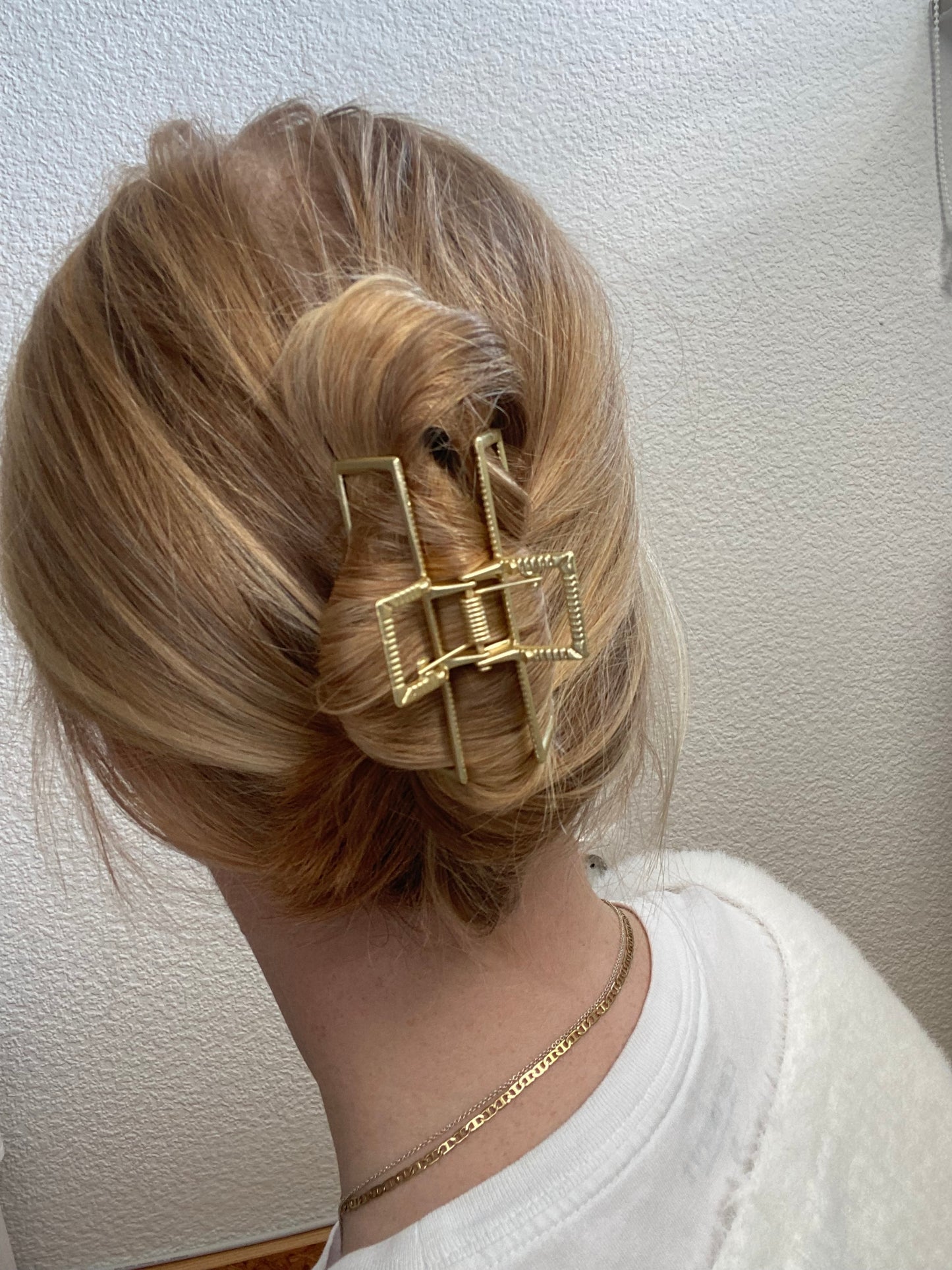 Haarspange Gold Metall Eckig