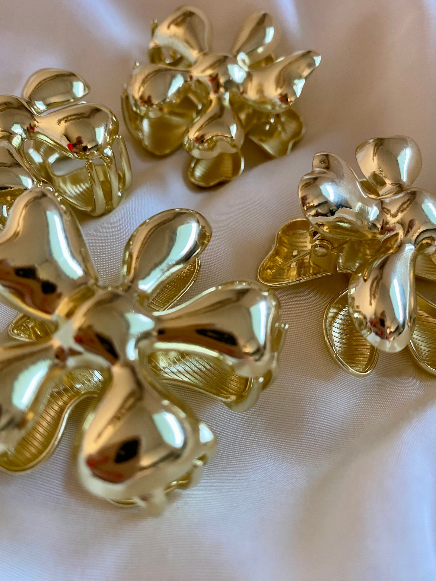 Blumen Haarspange Gold Metall