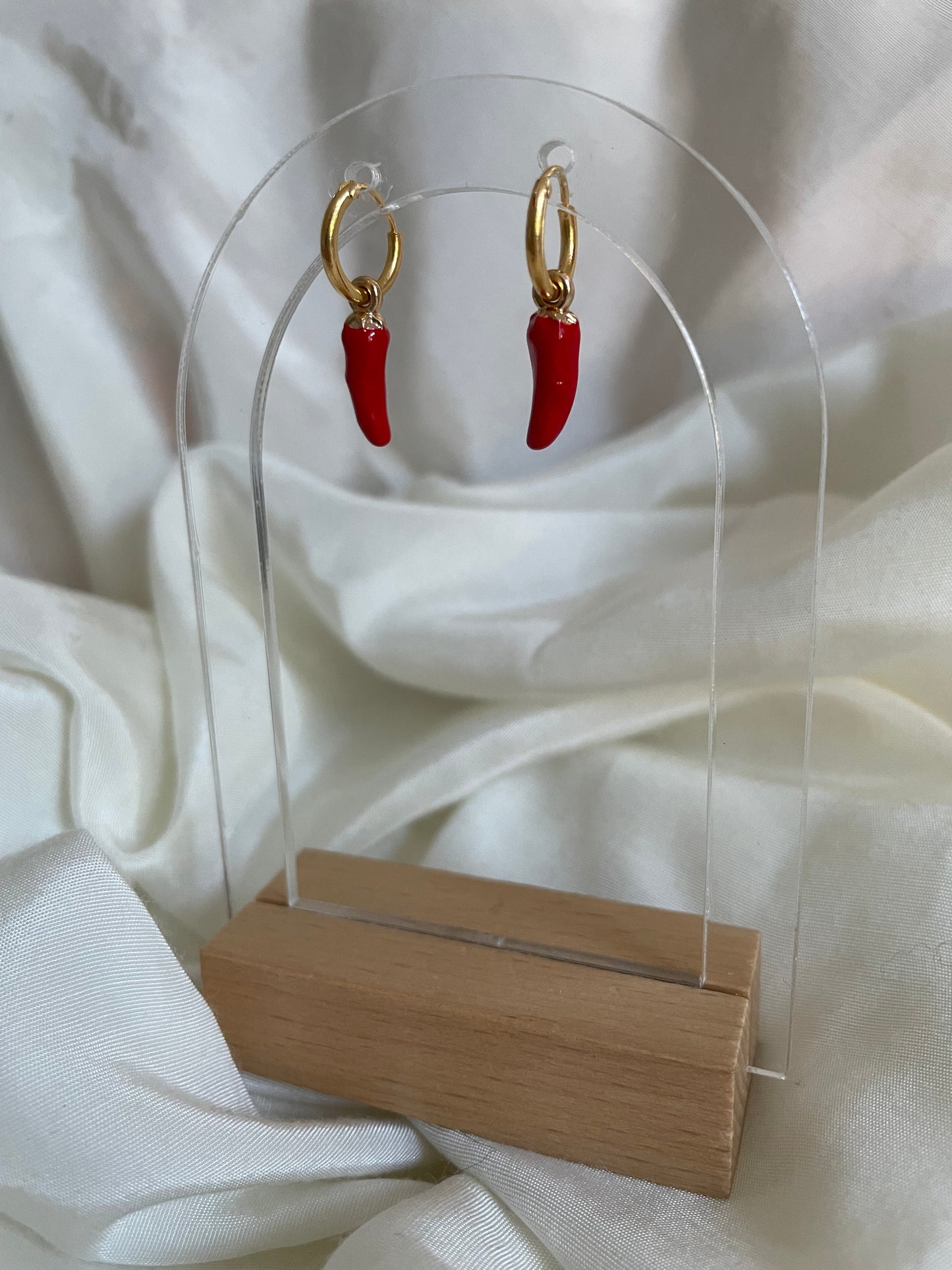 Edelstahl Ohrringe Creolen Chilli & Blume