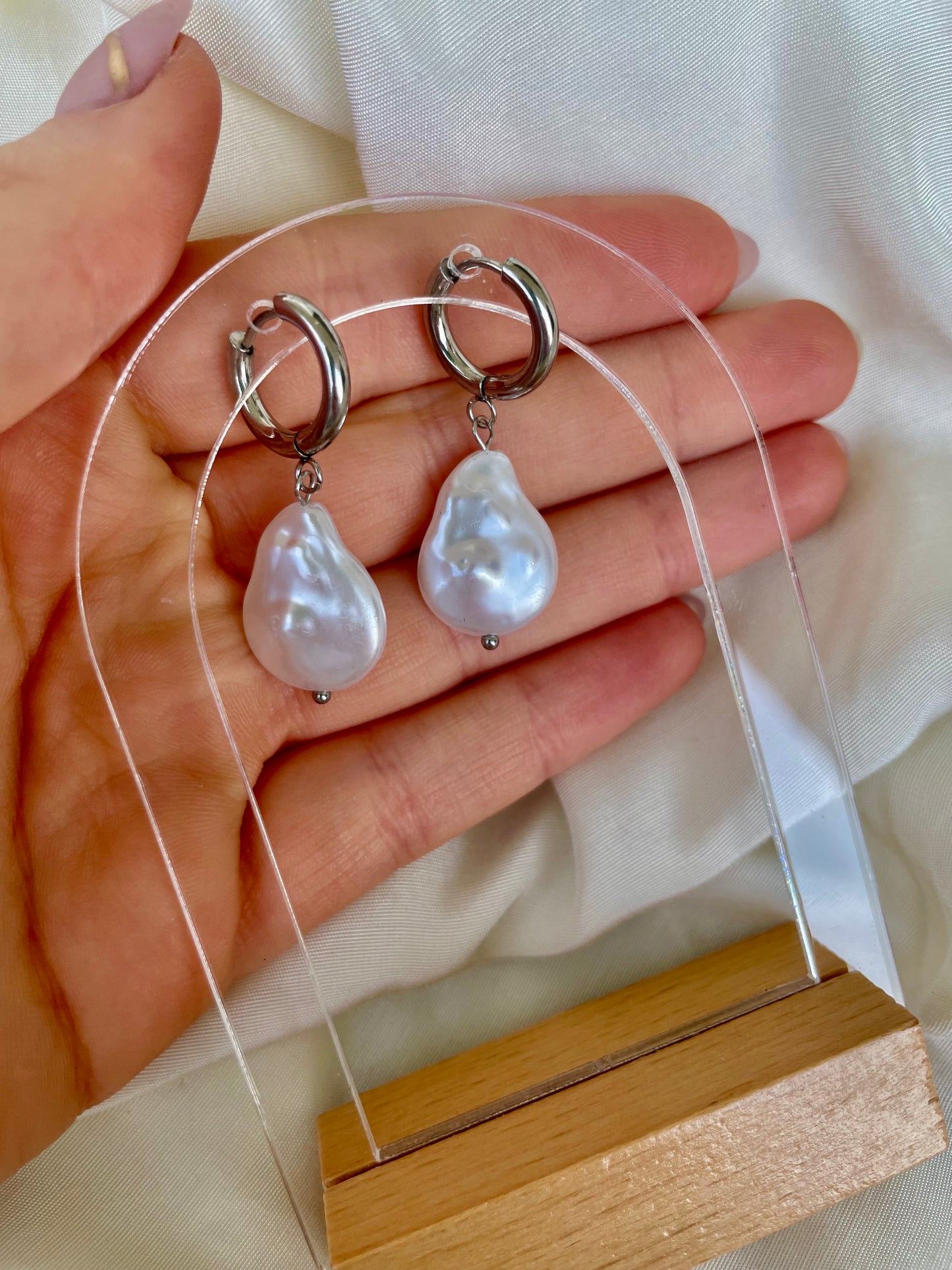 Edelstahl Ohrringe Creolen Drop