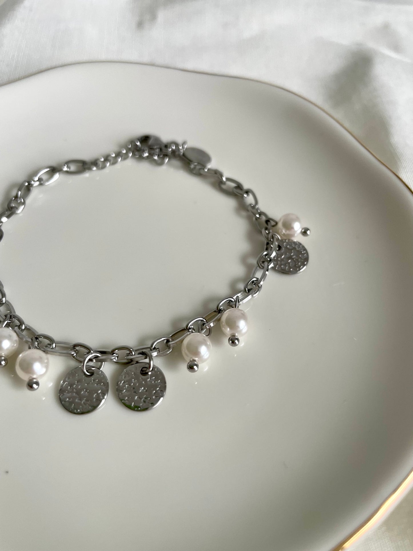 Edelstahl Armband Glücksperle