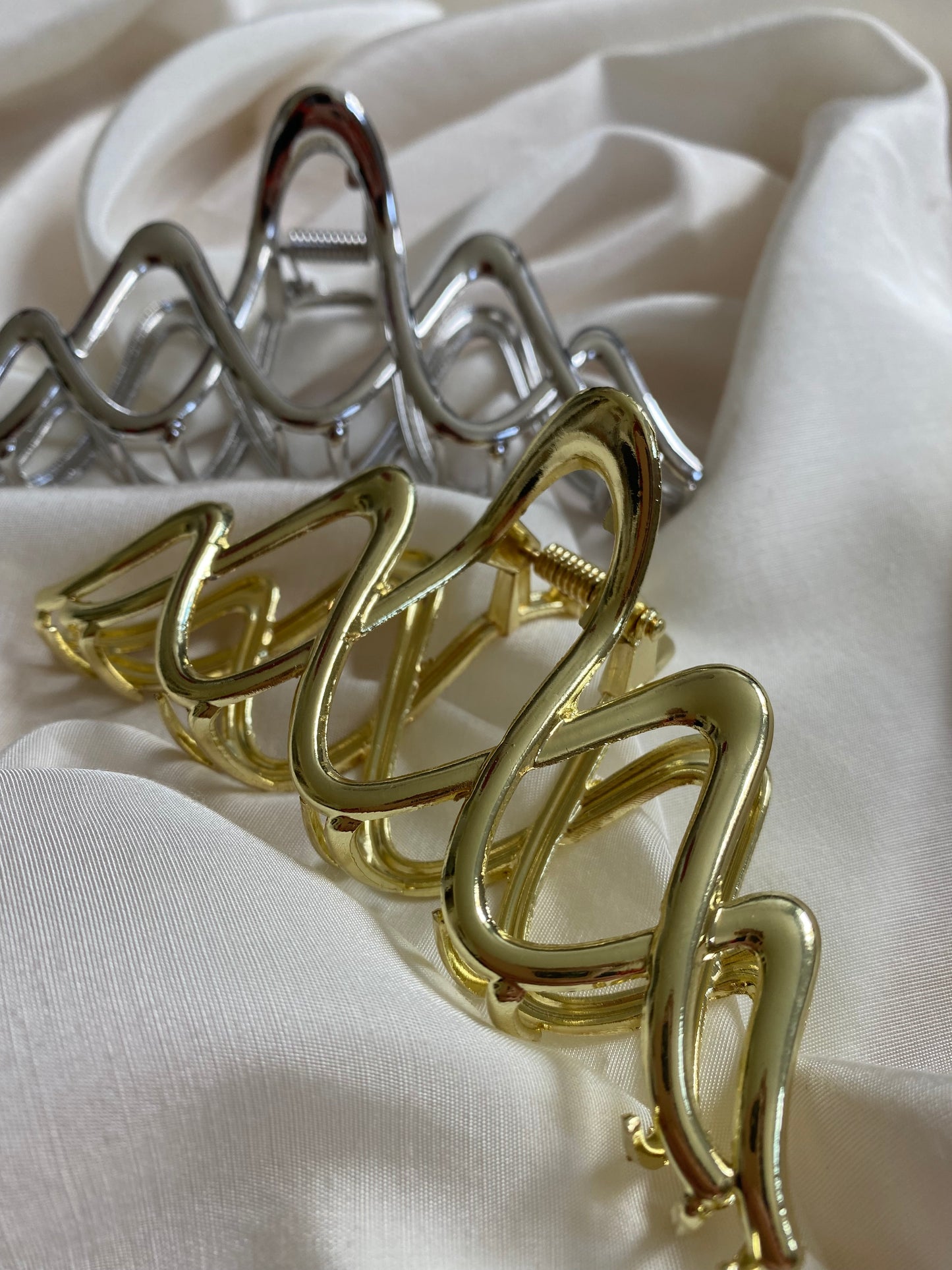 Haarspange Abstrakt Metall Silber & Gold