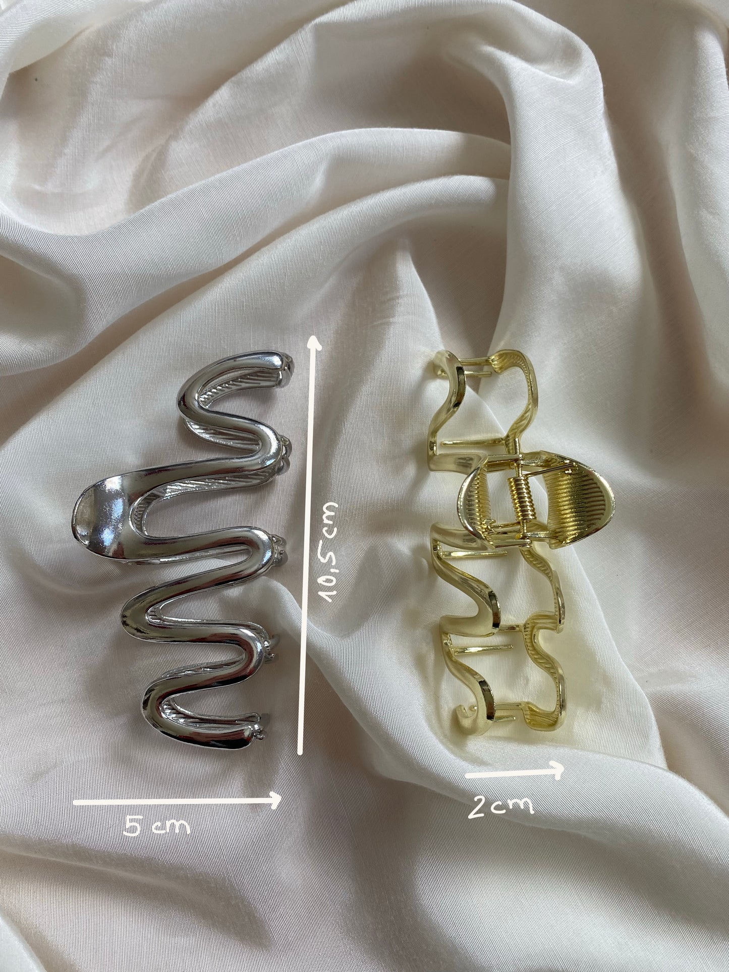 Haarspange Abstrakt Metall Silber & Gold