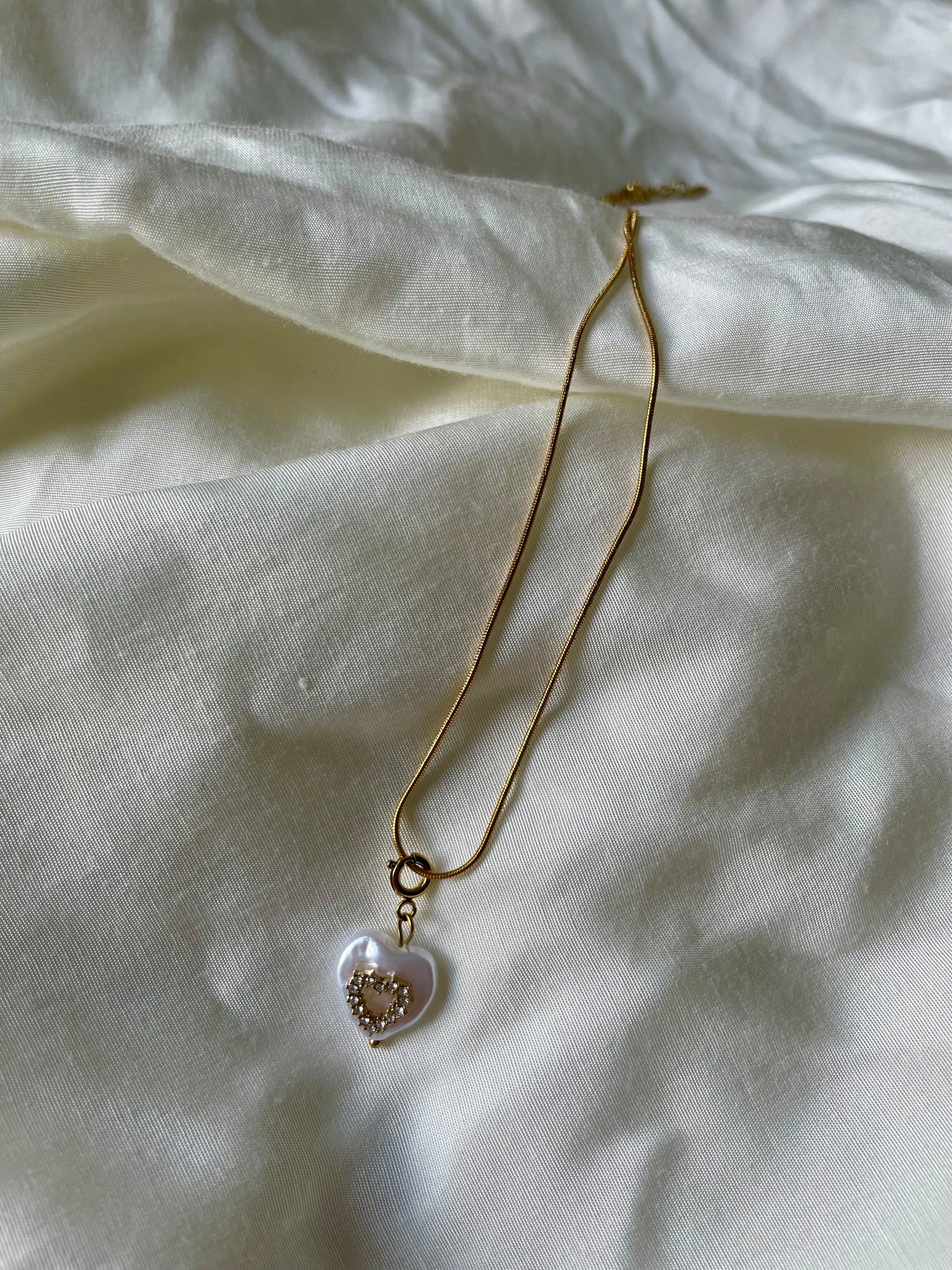 Edelstahl Kette Pearl Love