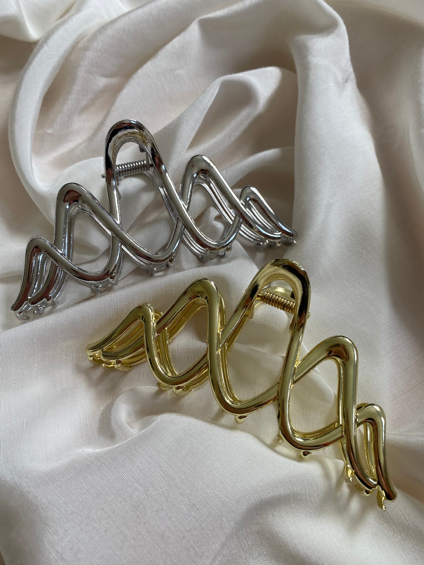 Haarspange Abstrakt Metall Silber & Gold