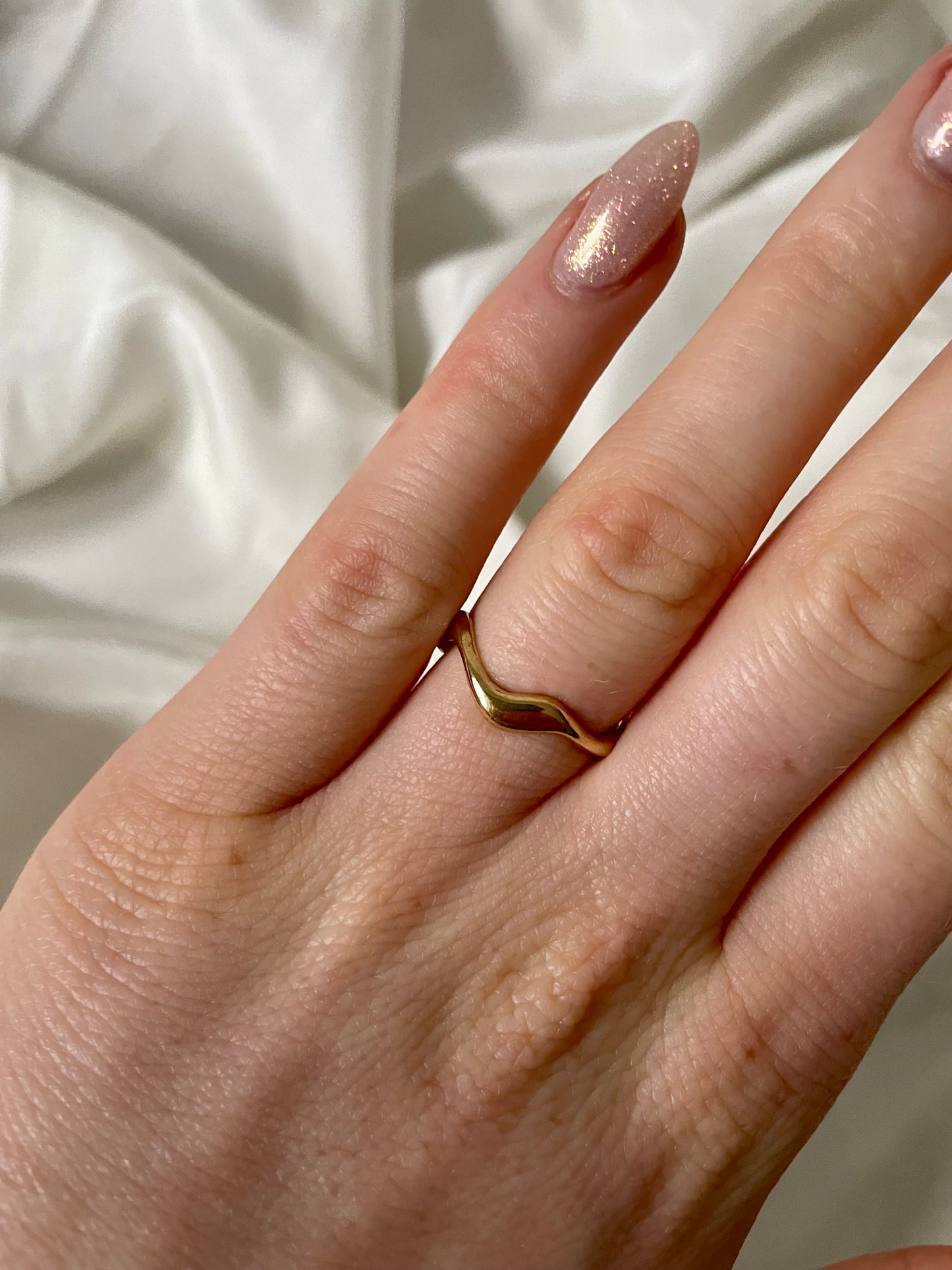 Edelstahl Ring Wave