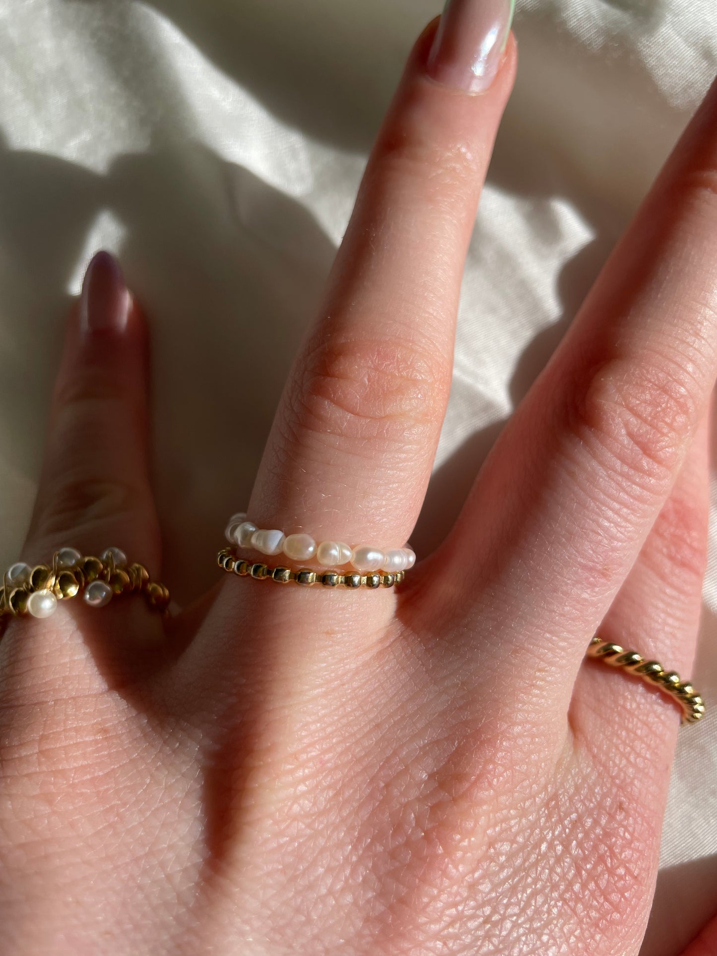 Edelstahl Ring Pearl Small