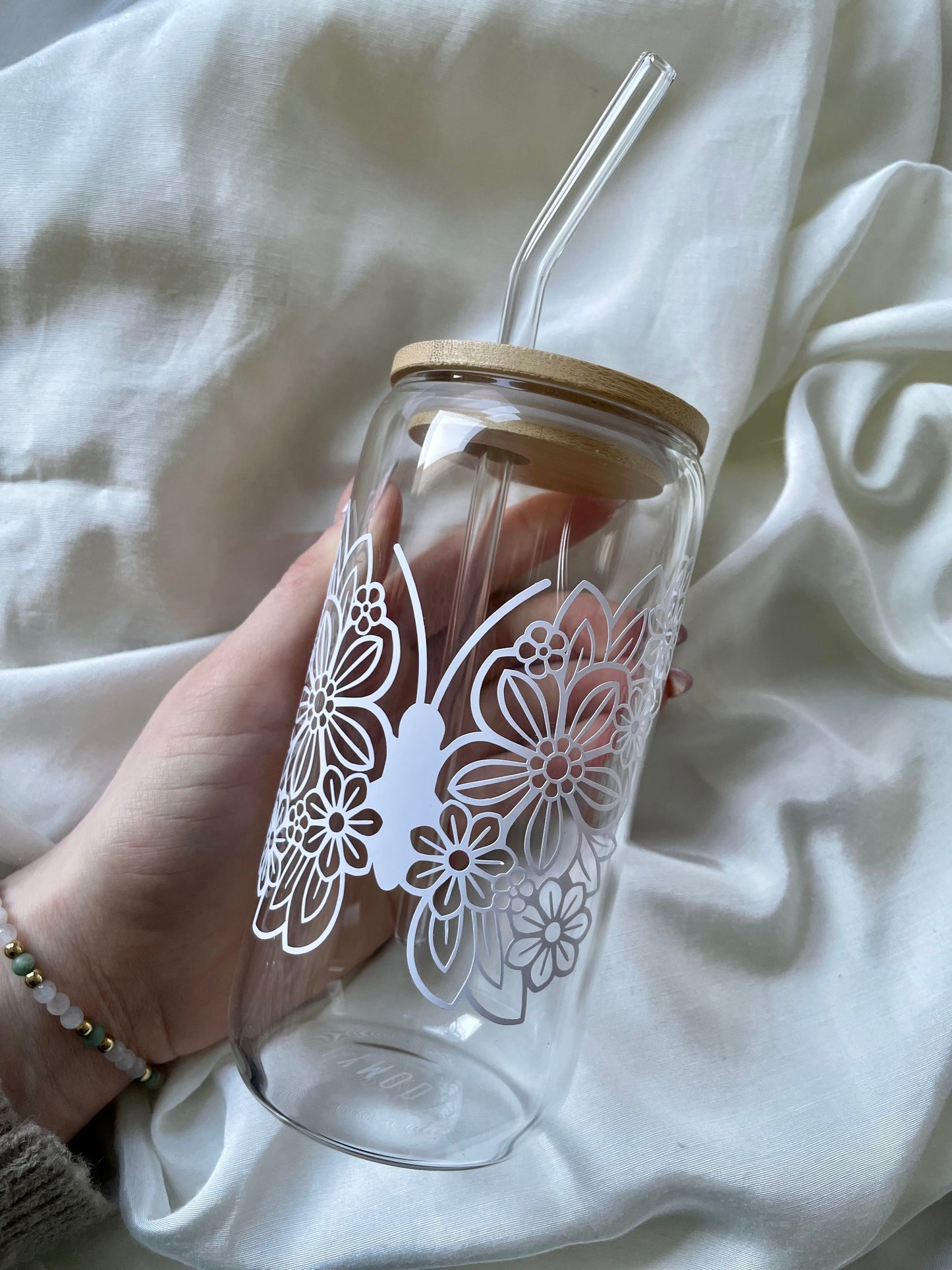 Schmetterling Glas personalisierbar