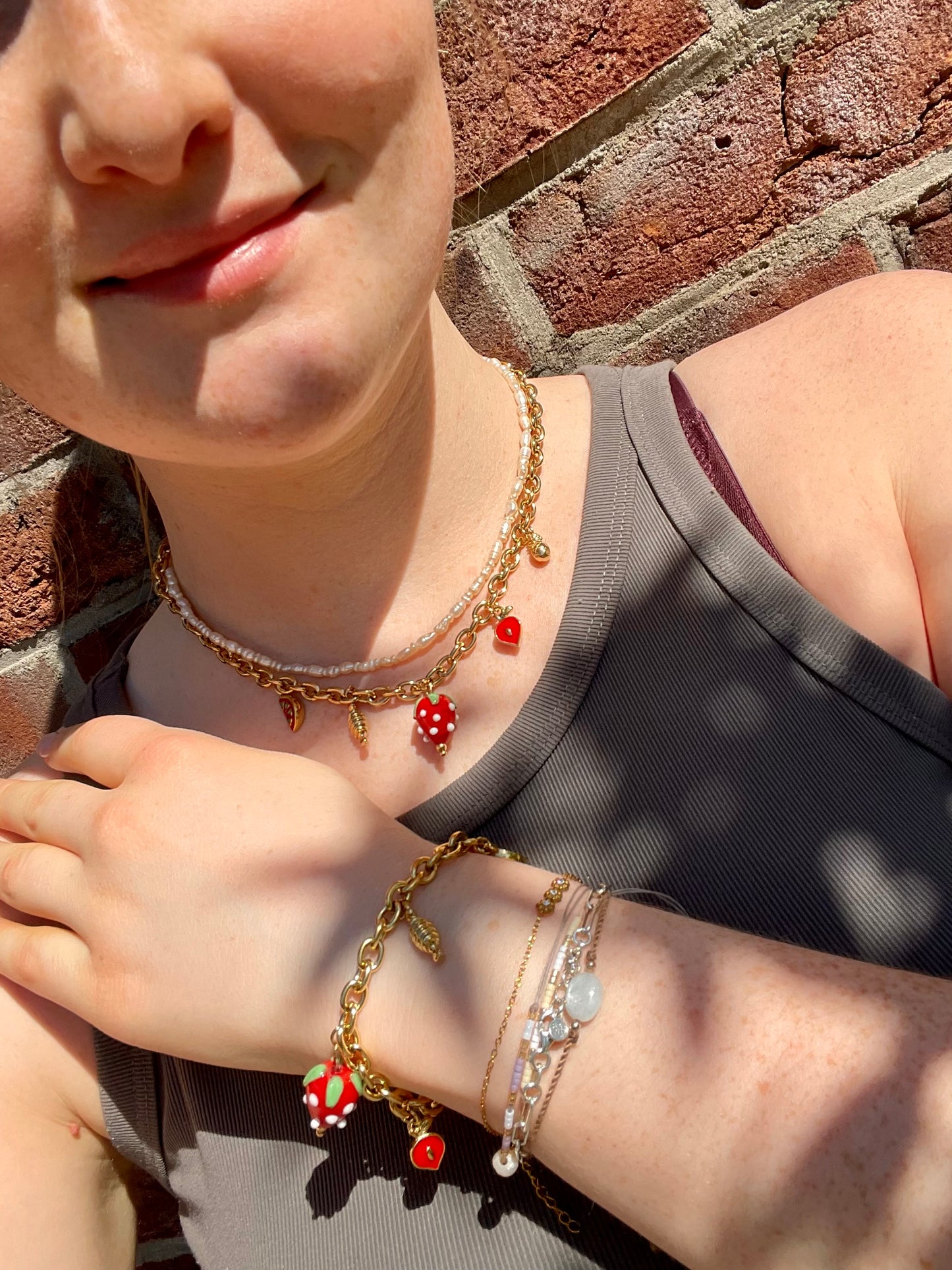 Edelstahl Armband Strawberry Hearth