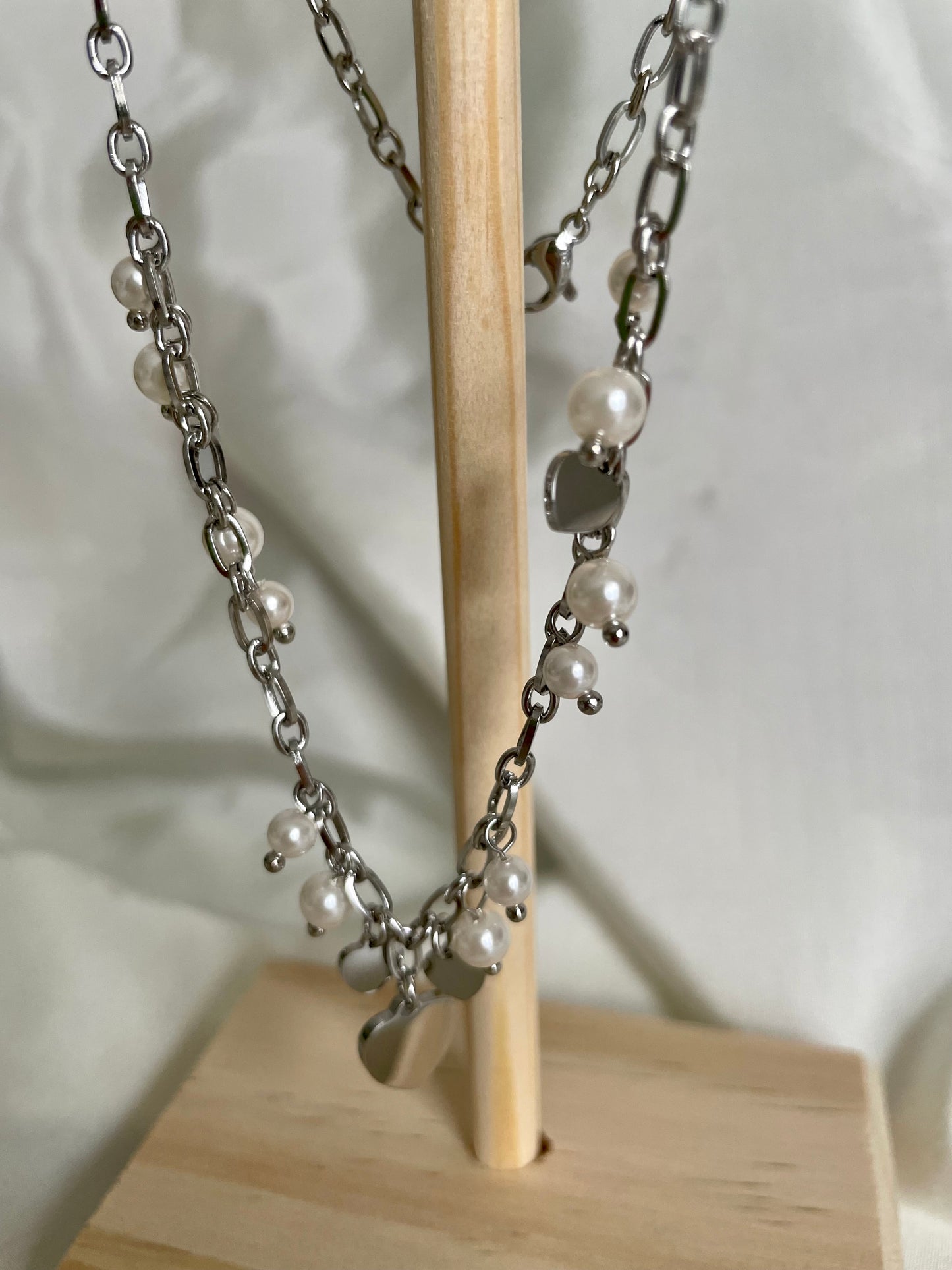Edelstahl Kette Hearth & Pearls