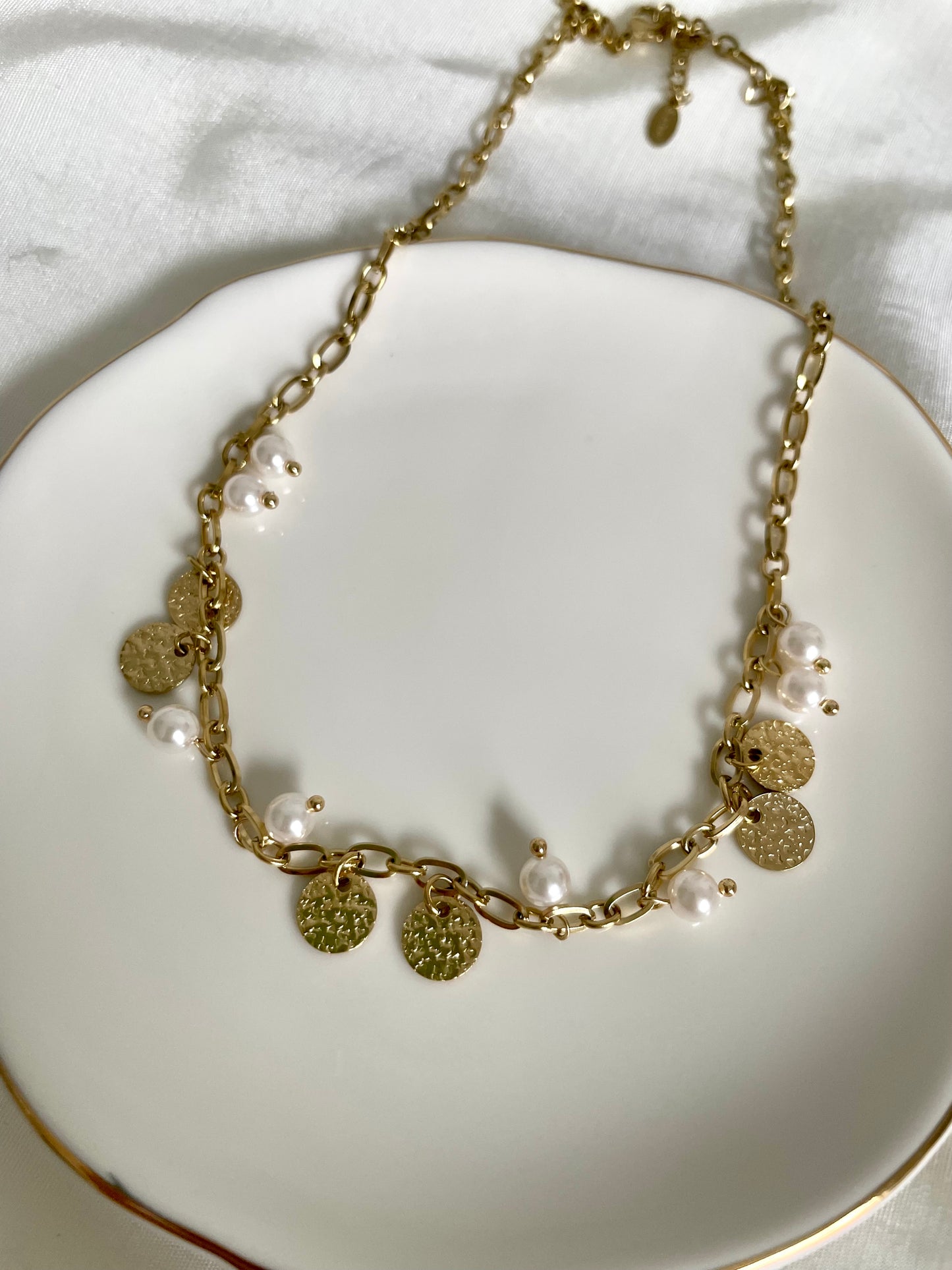 Edelstahl Kette Glücksperle