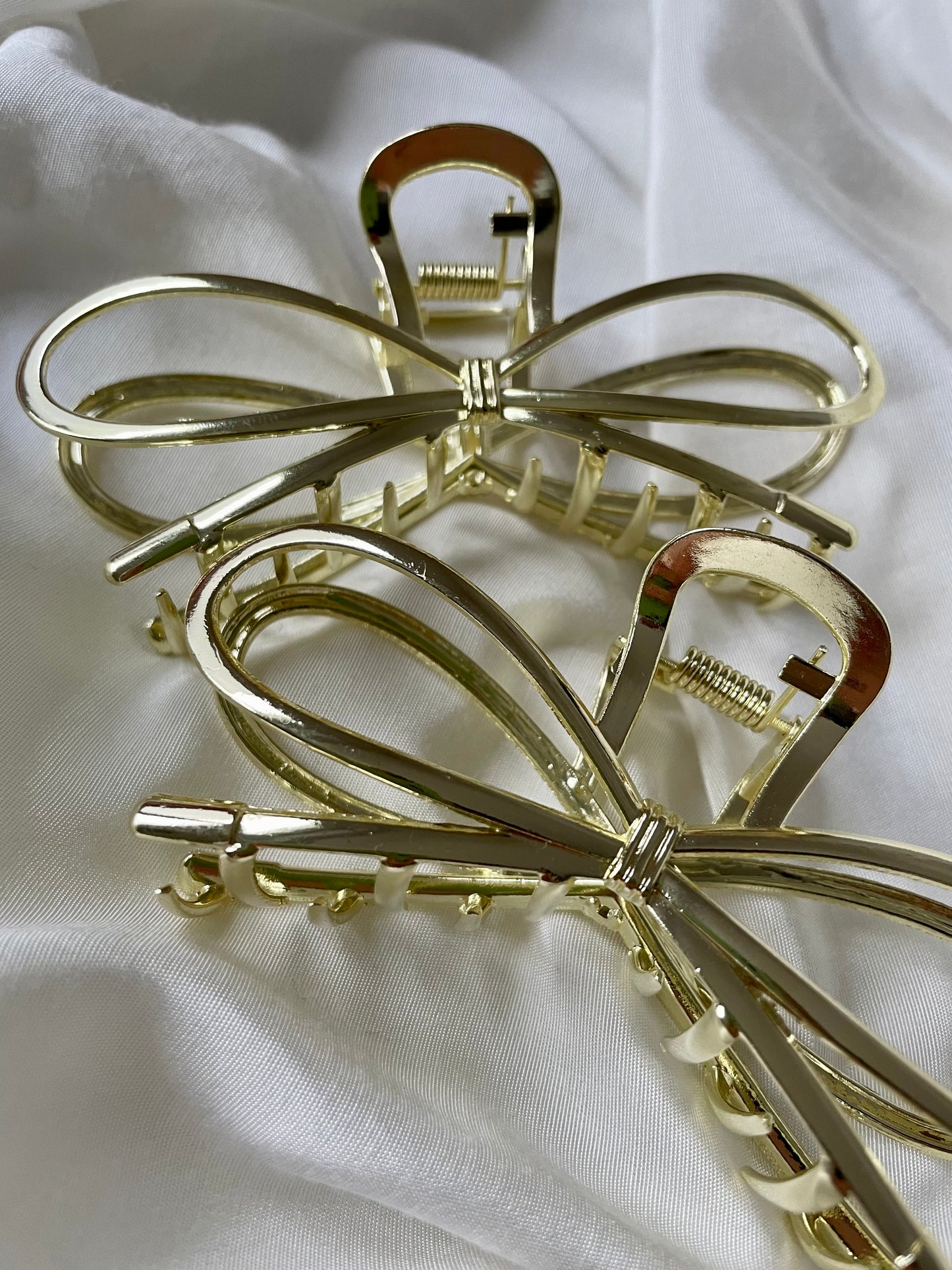 Haarspange Metall Schleife Gold