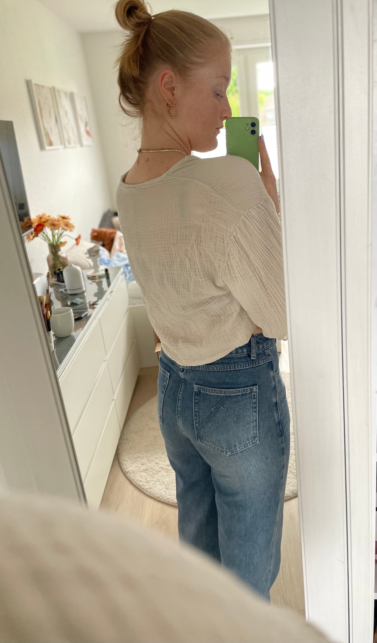 Musselin Bluse Bow