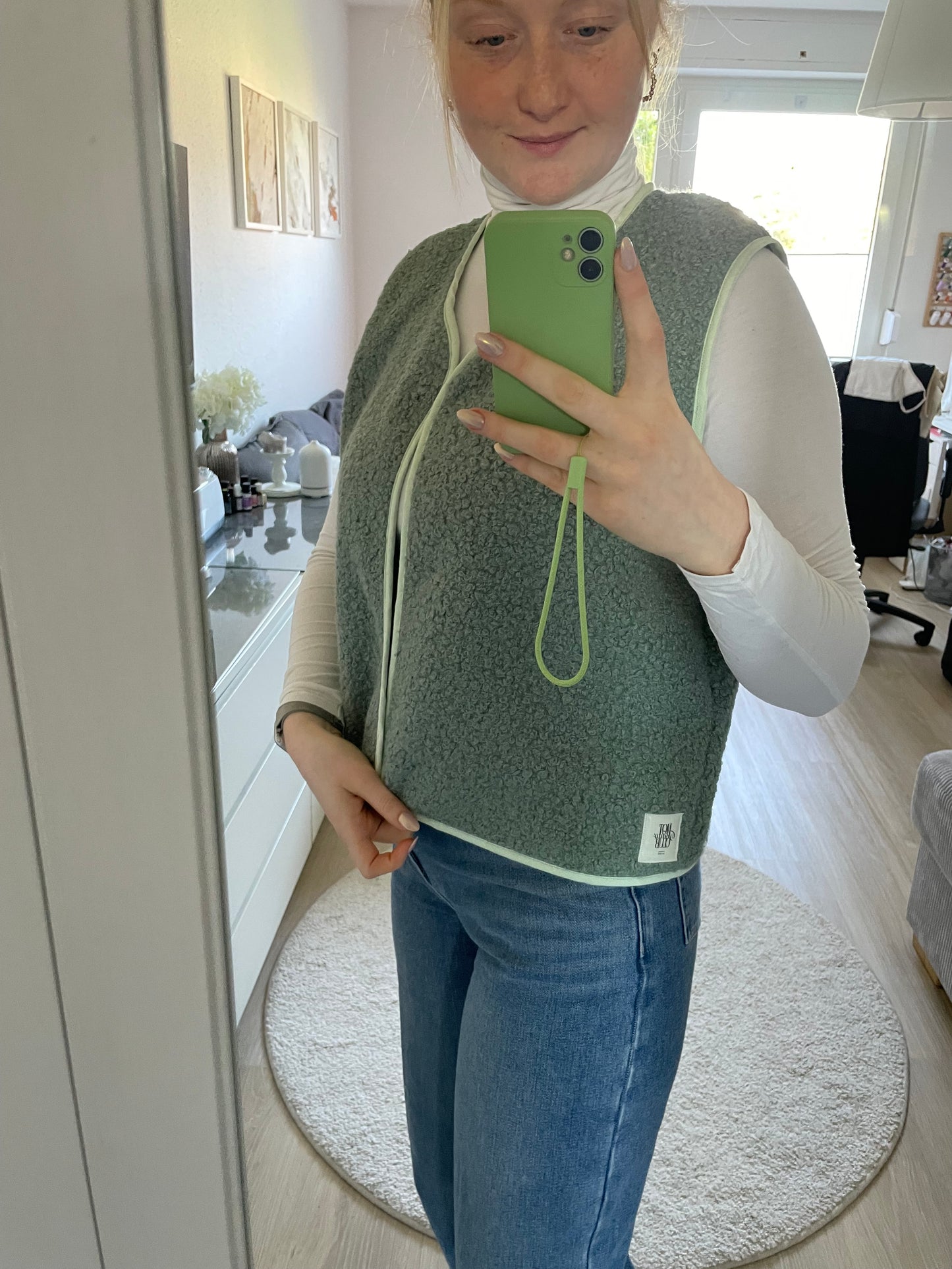 Handmade Weste Türkis + Mint