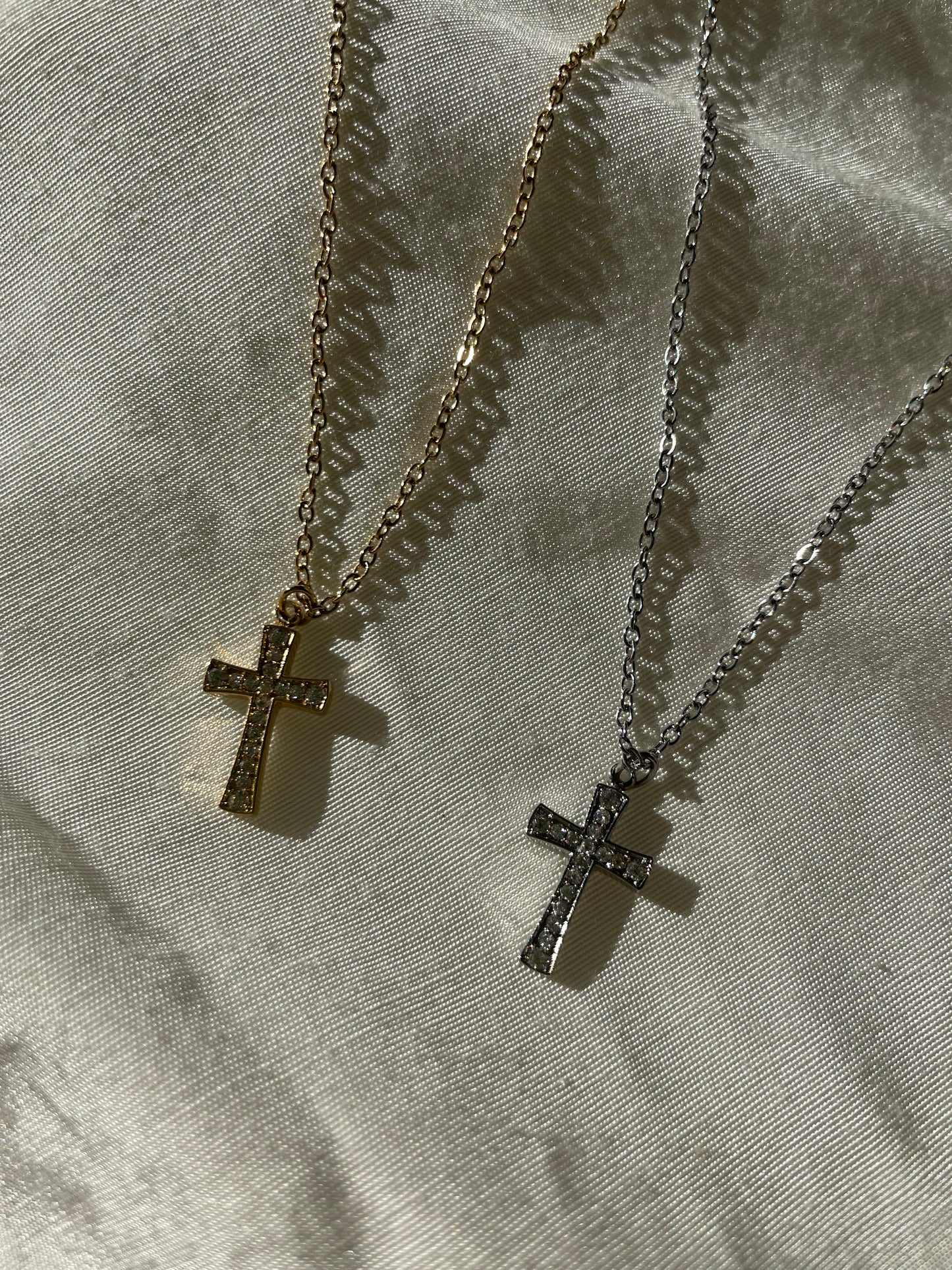 Edelstahl Kette Kreuz Diamond