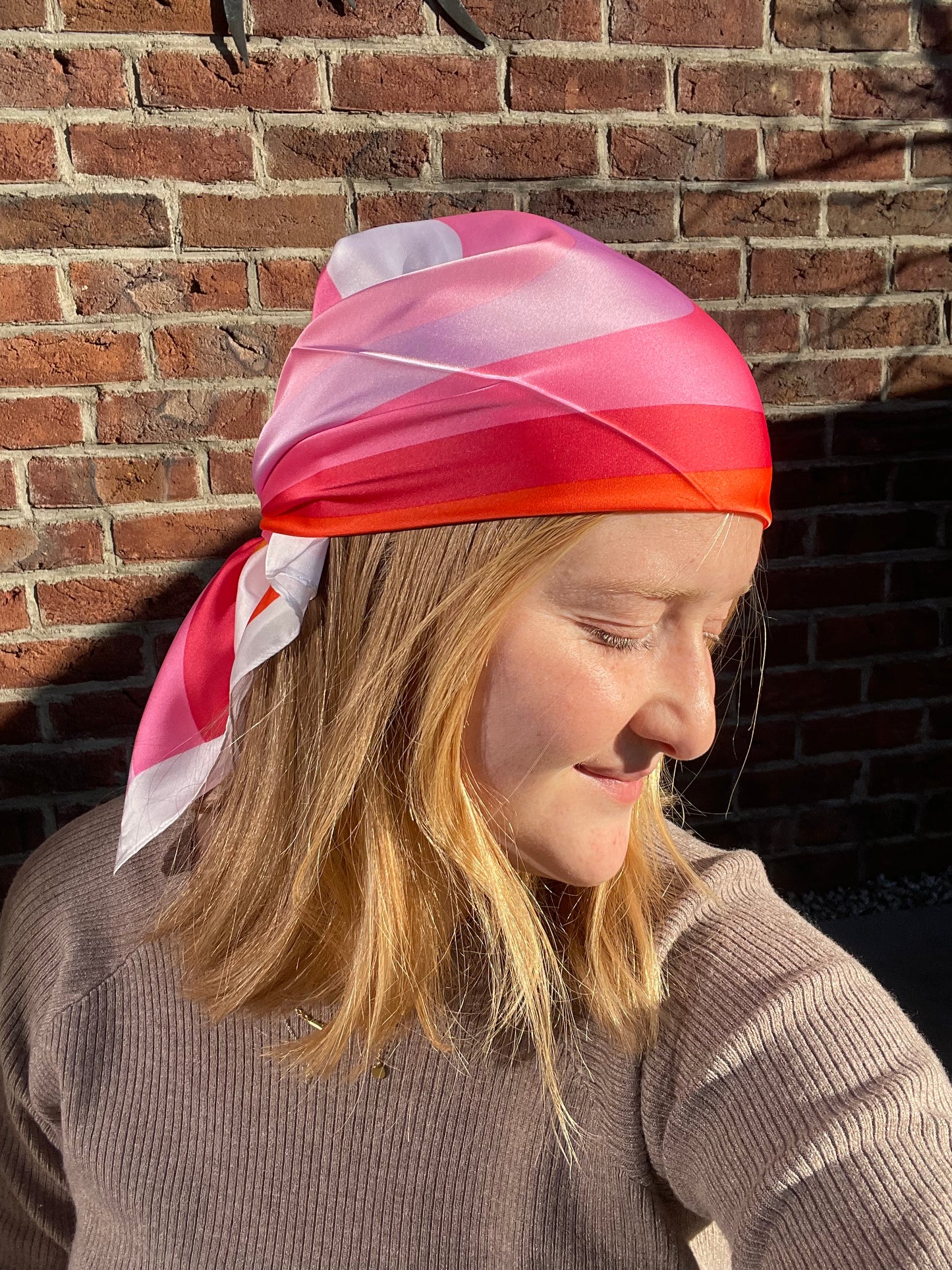 Kopftuch Satintuch Sommer Pink Rainbow