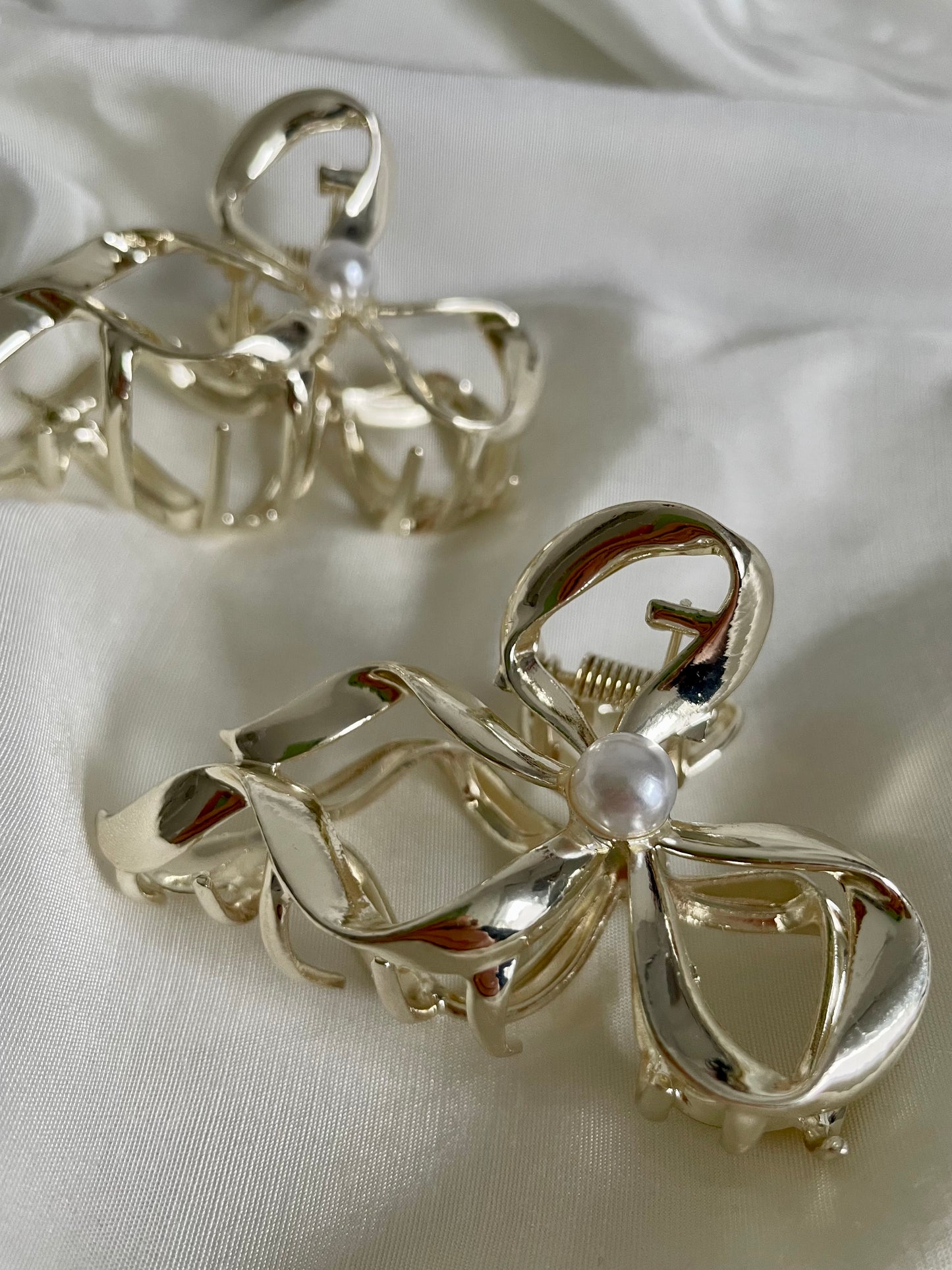 Haarspange Mini Schleife Gold