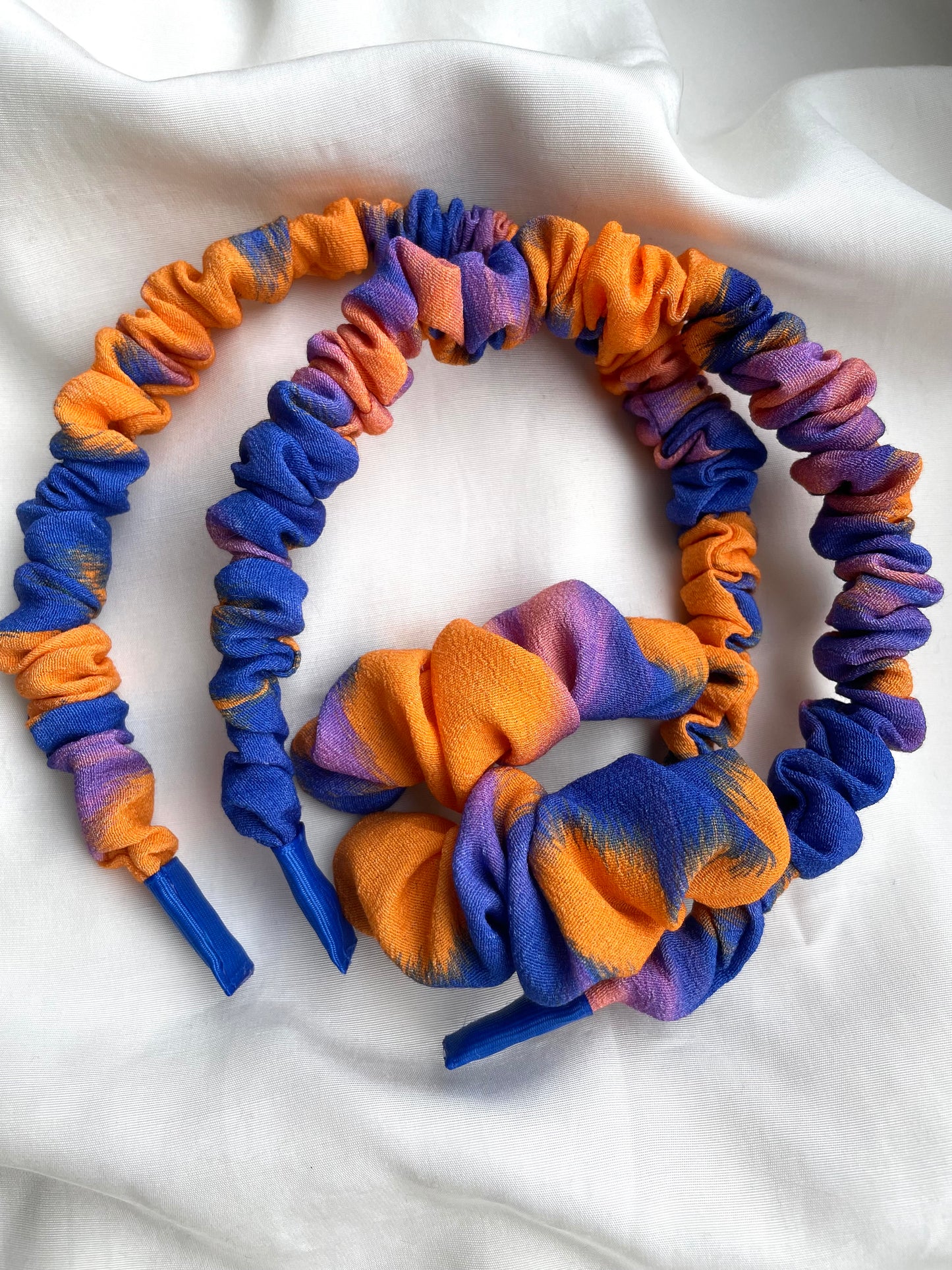 Scrunchie Orange Blau