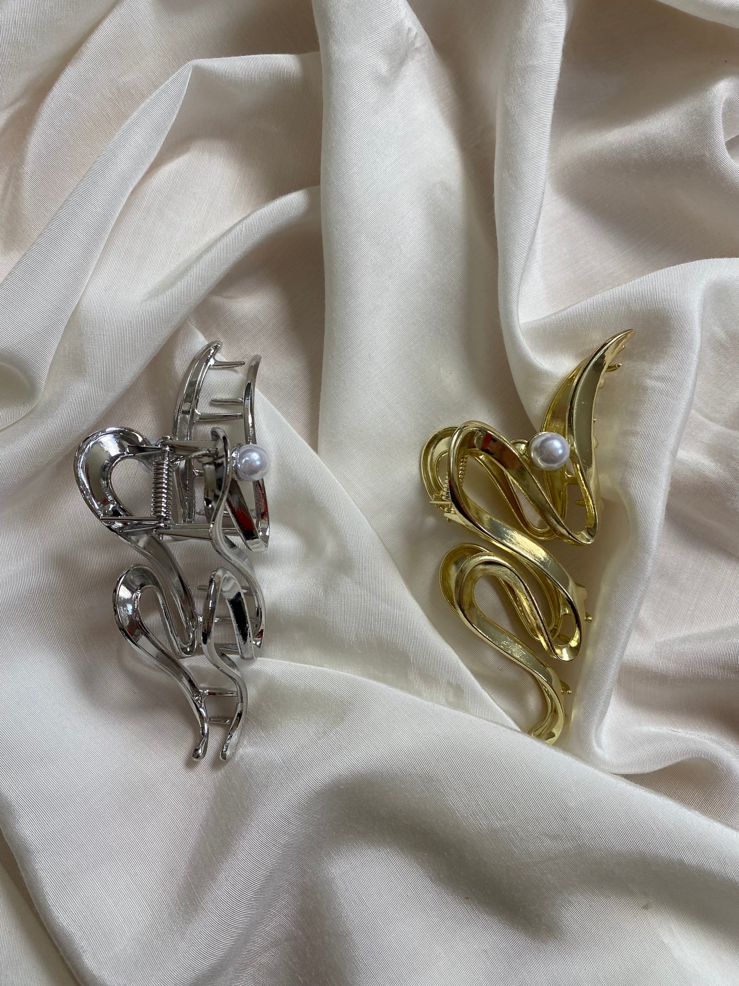 Haarspange Abstrakt Metall Silber & Gold