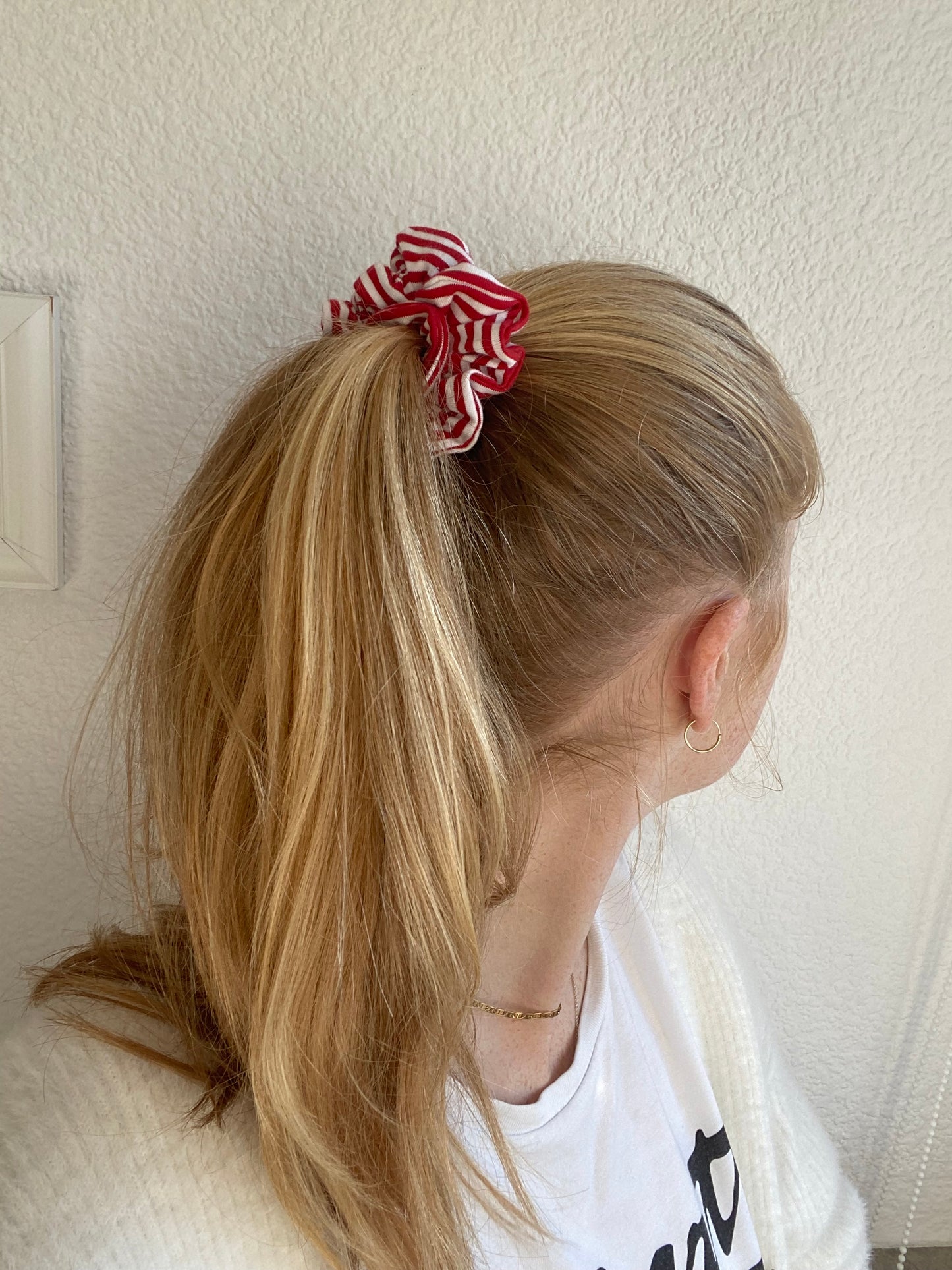 Scrunchie Rot Weiß Karneval