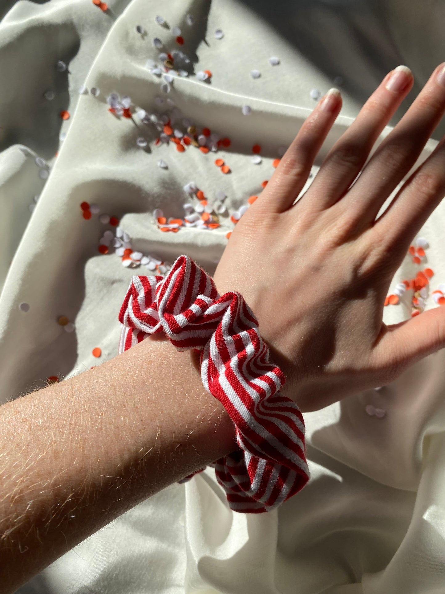 Scrunchie Rot Weiß Karneval