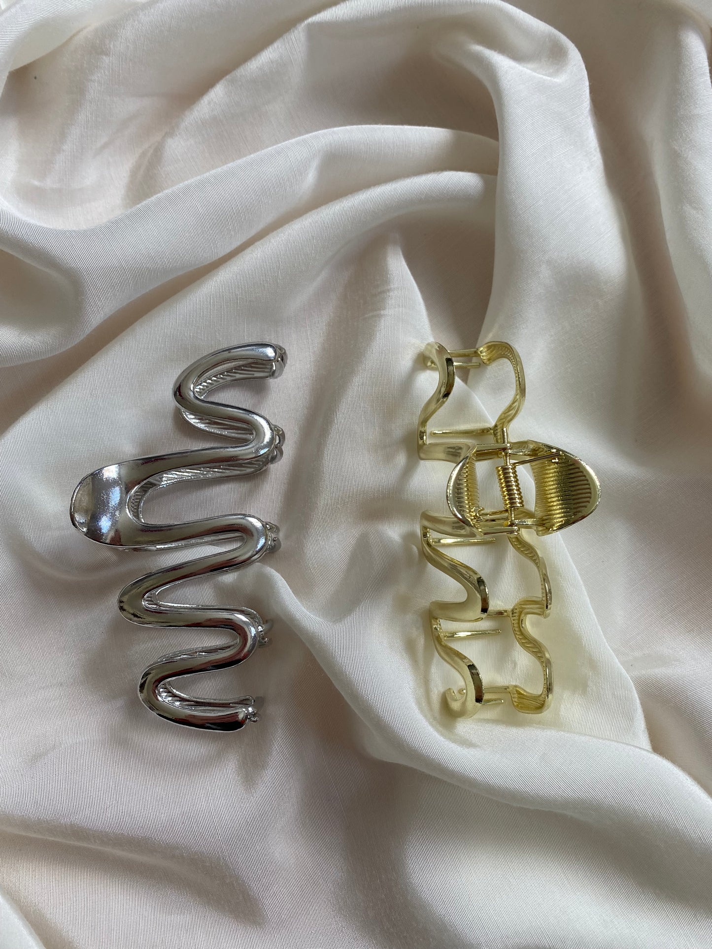Haarspange Abstrakt Metall Silber & Gold