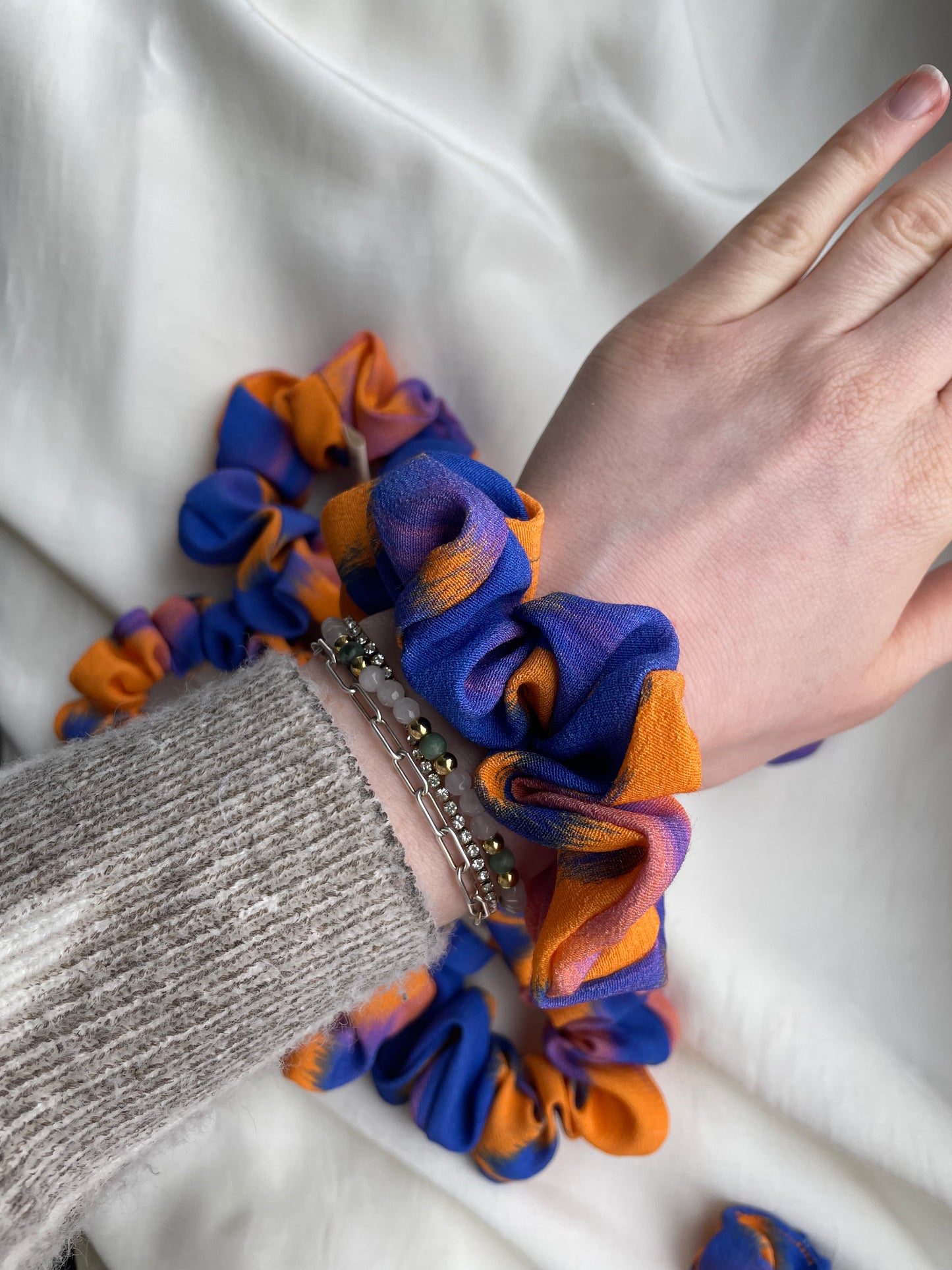 Scrunchie Orange Blau