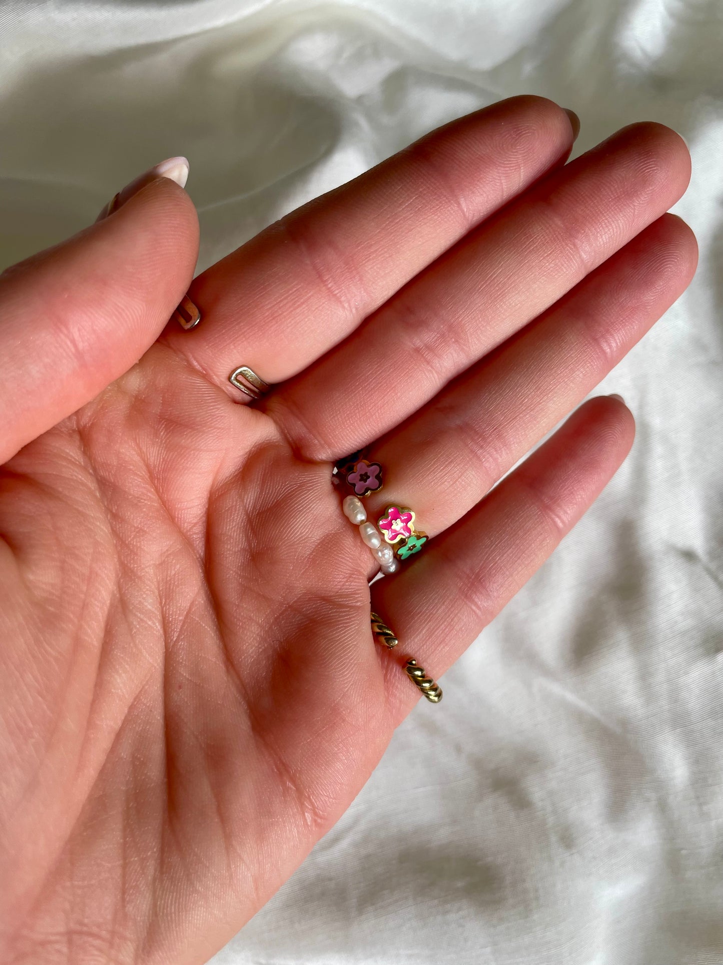 Edelstahl Ring Happy Flower