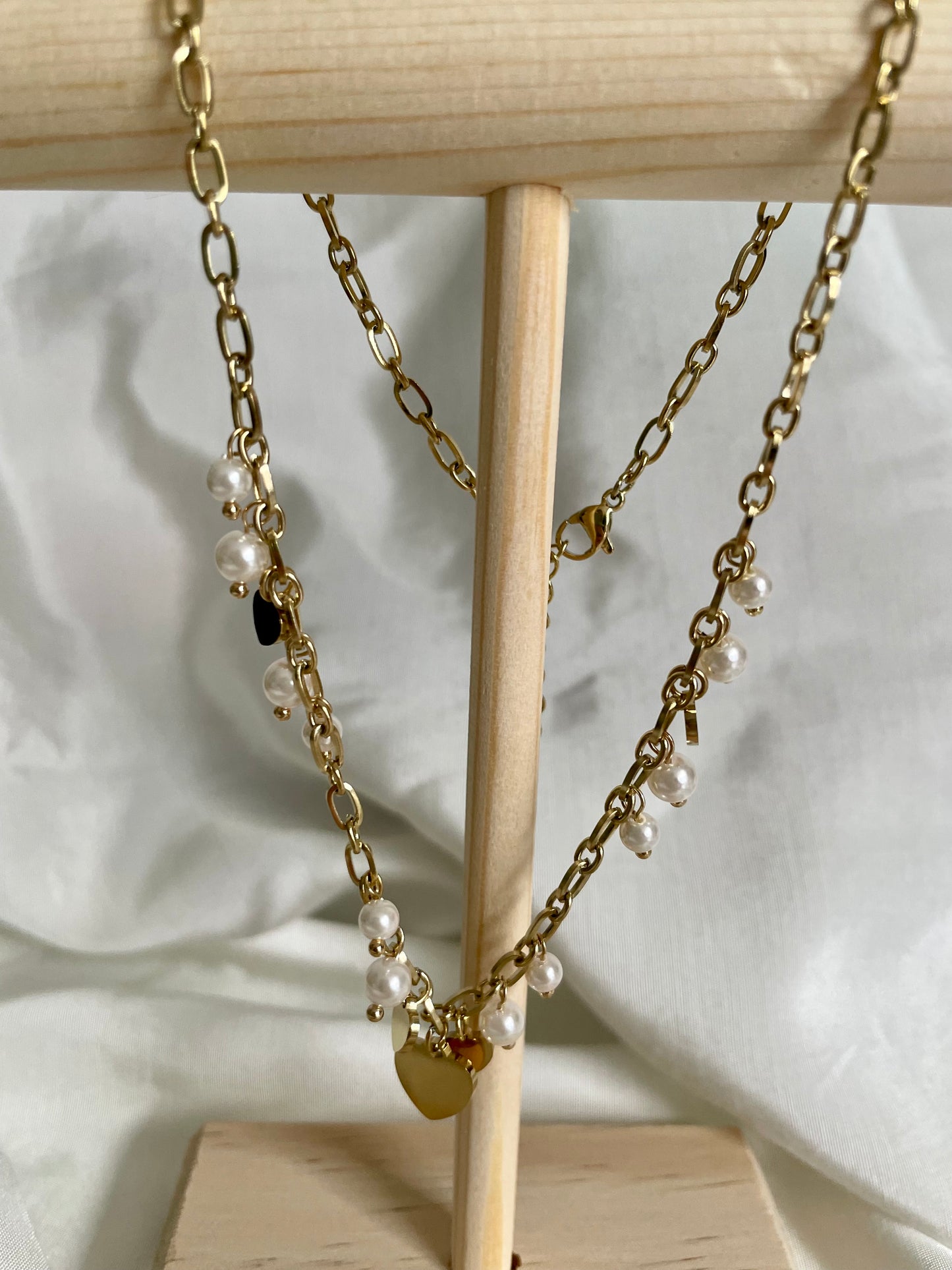 Edelstahl Kette Hearth & Pearls