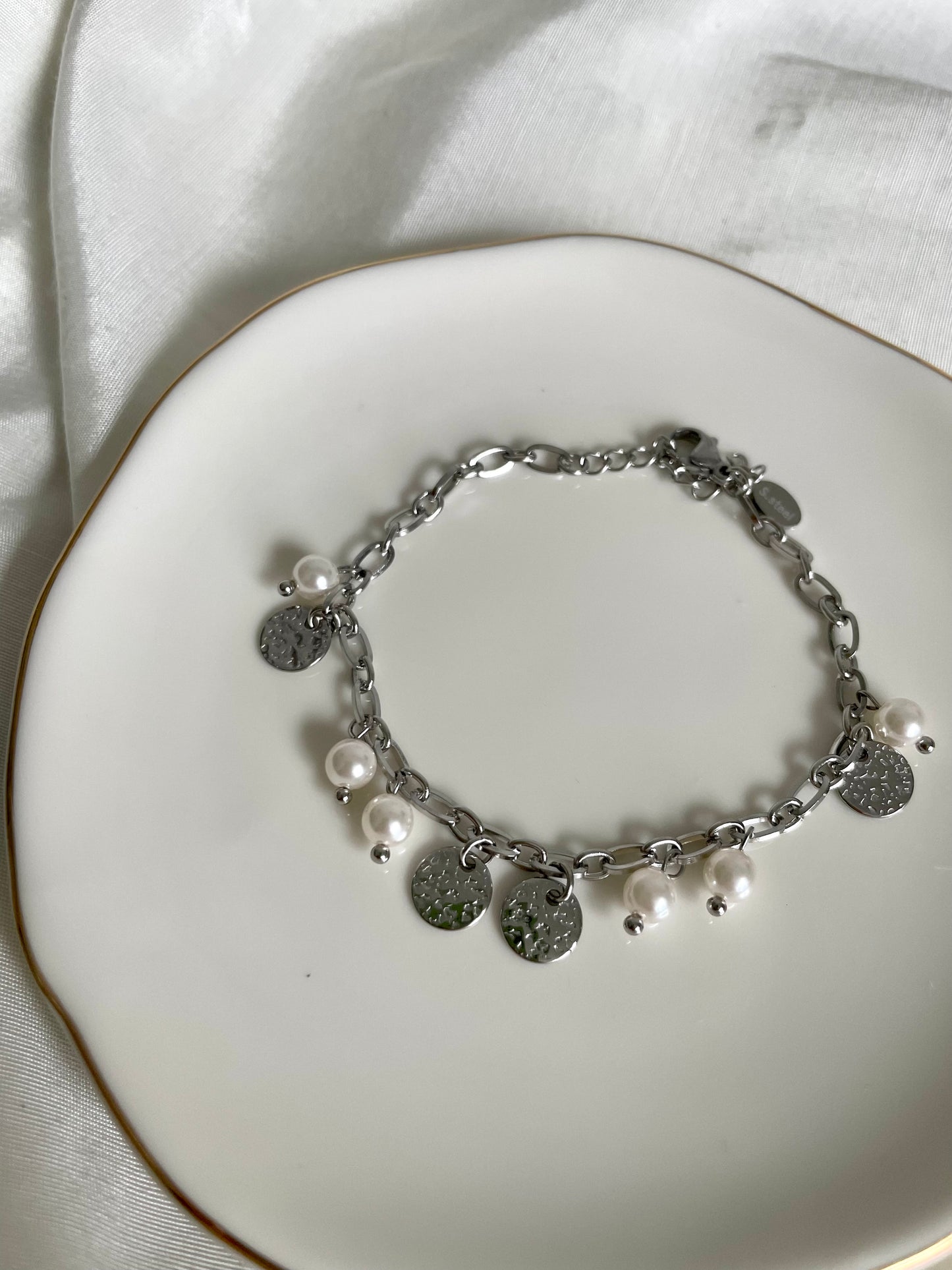 Edelstahl Armband Glücksperle