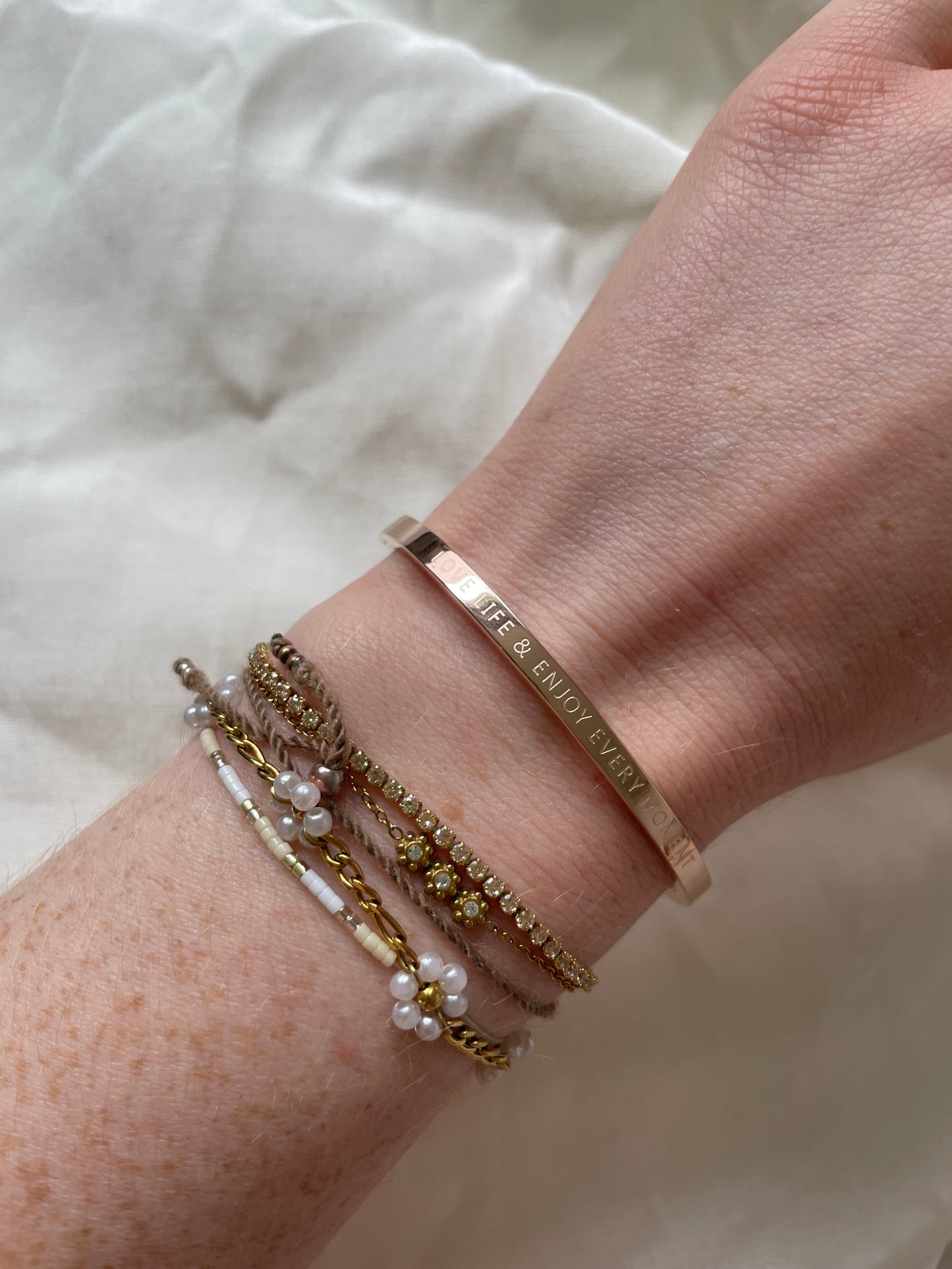 Edelstahl Armband Quote Rose