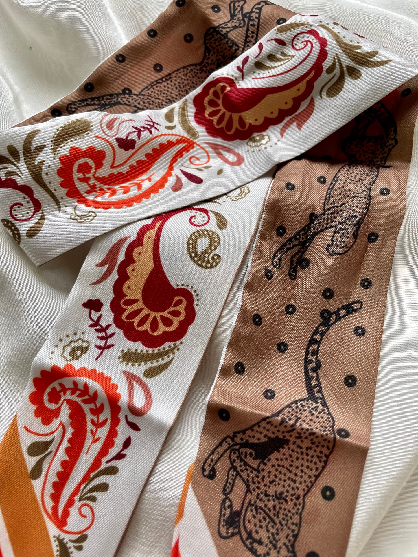Haarschal Haarband Oriental Orange Braun