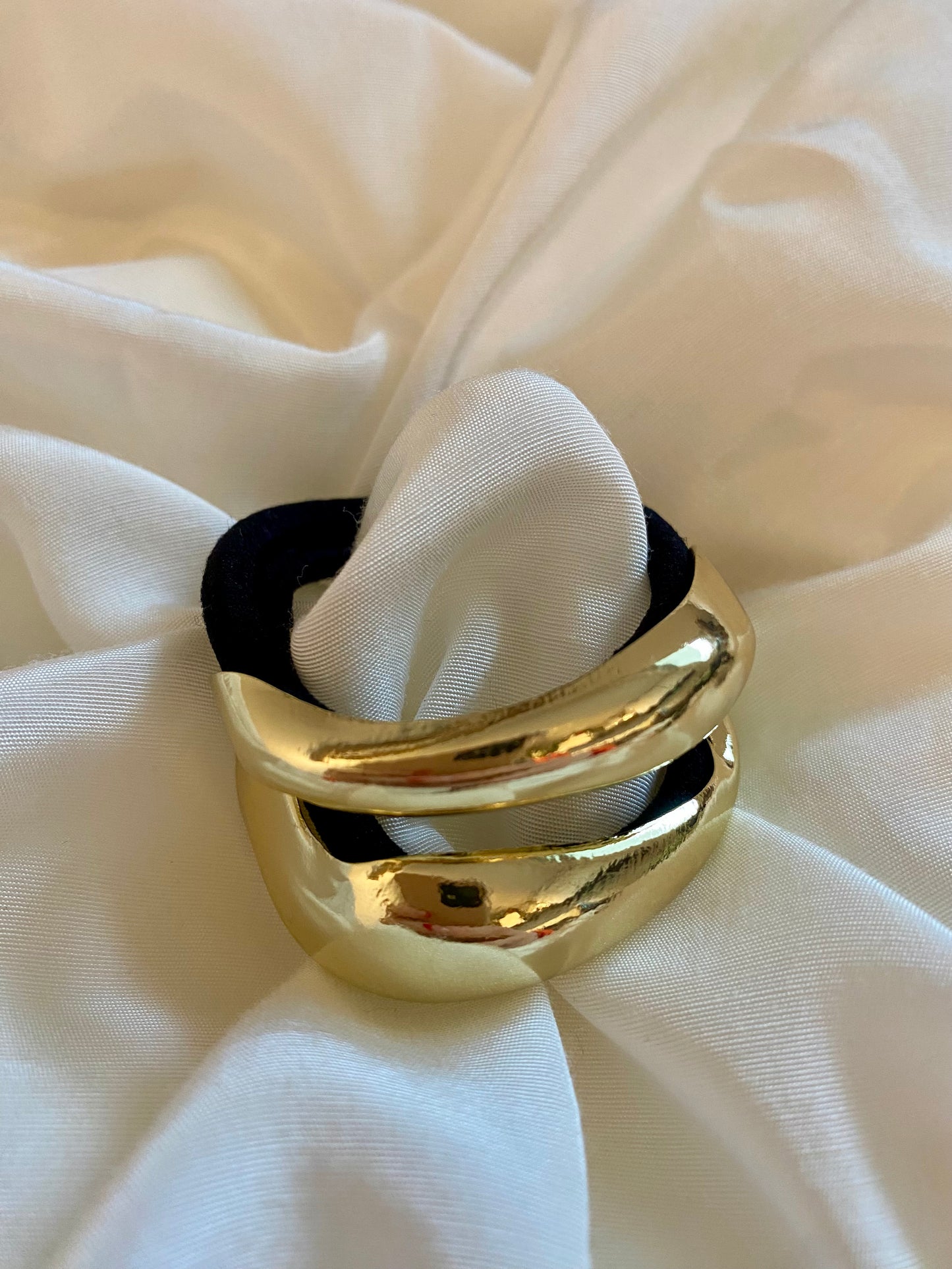 Haargummi Silber & Gold Metall
