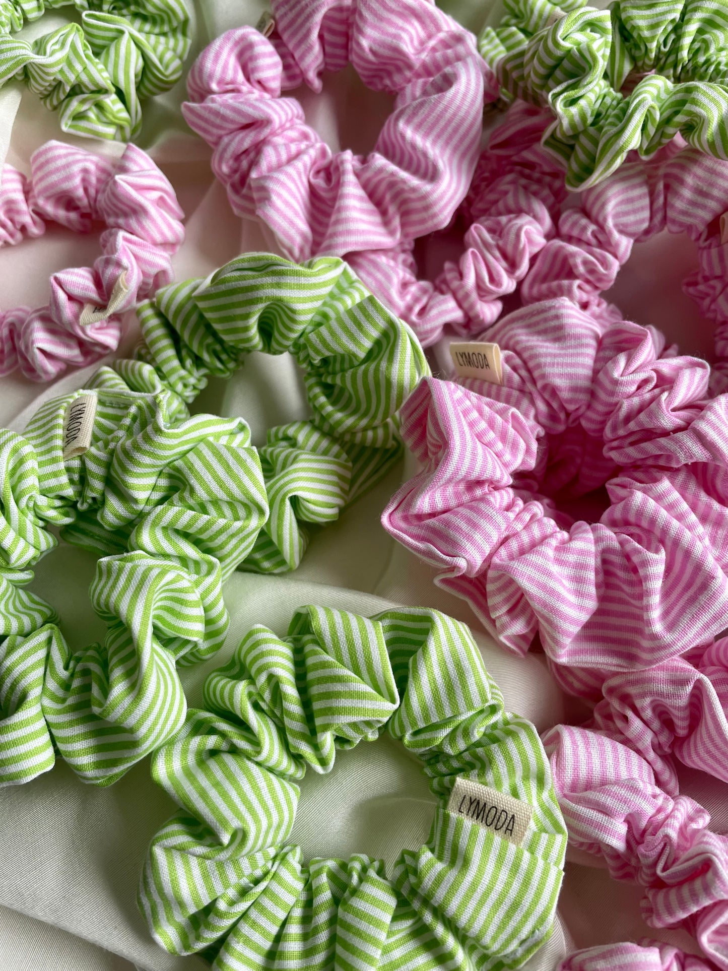 Scrunchie gestreift Pink Grün