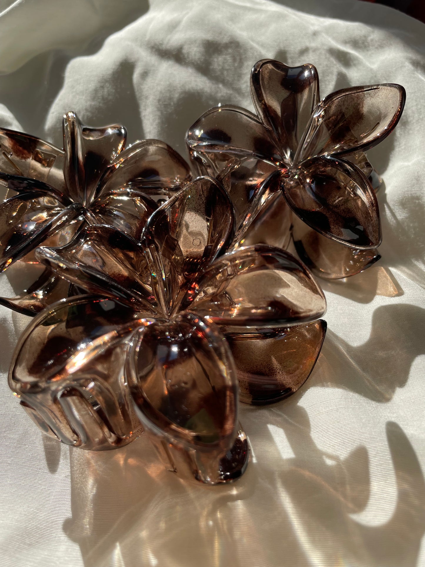 Blumen Haarspange Braun Leo Herbst Groß