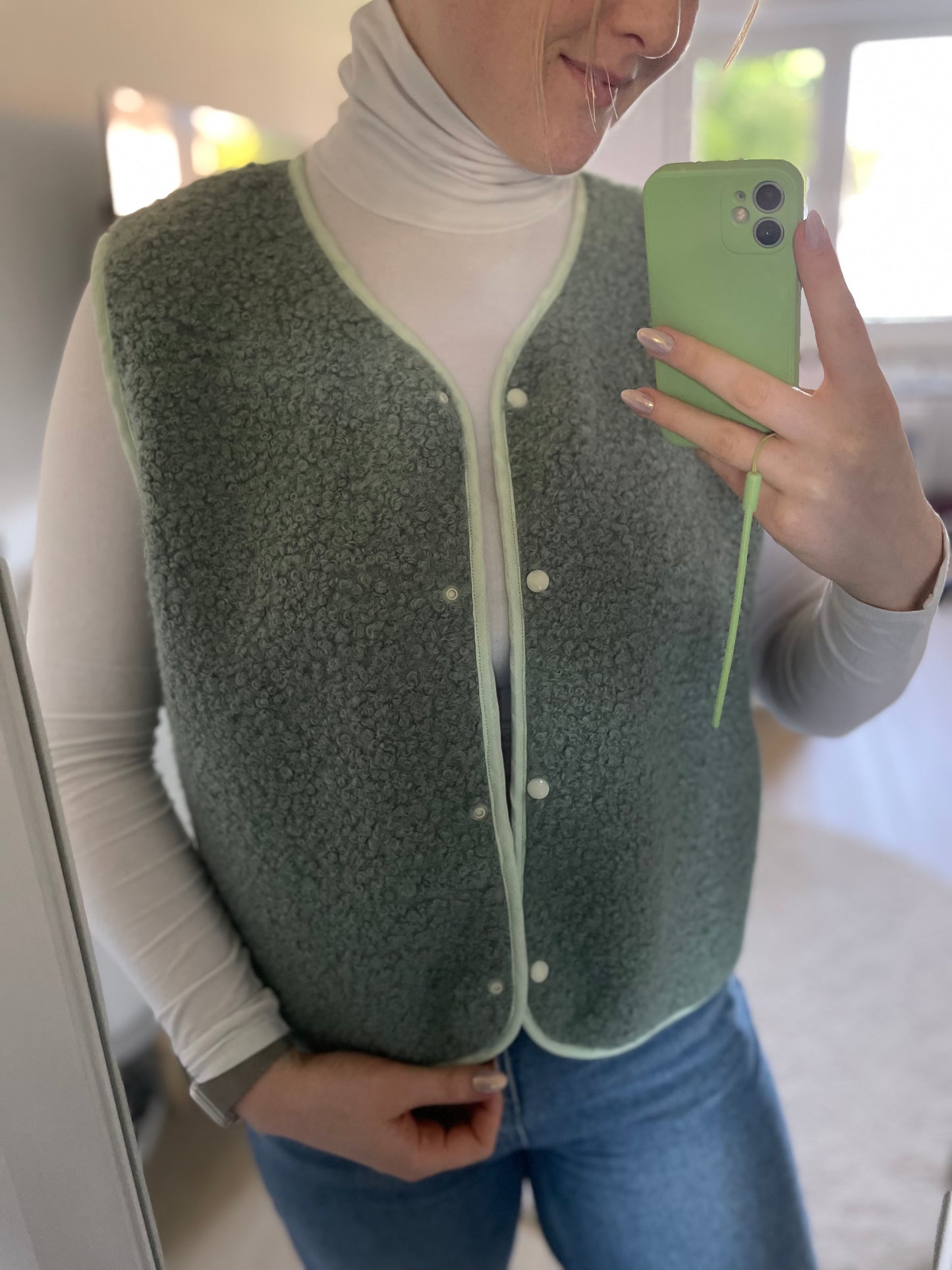 Handmade Weste Türkis + Mint