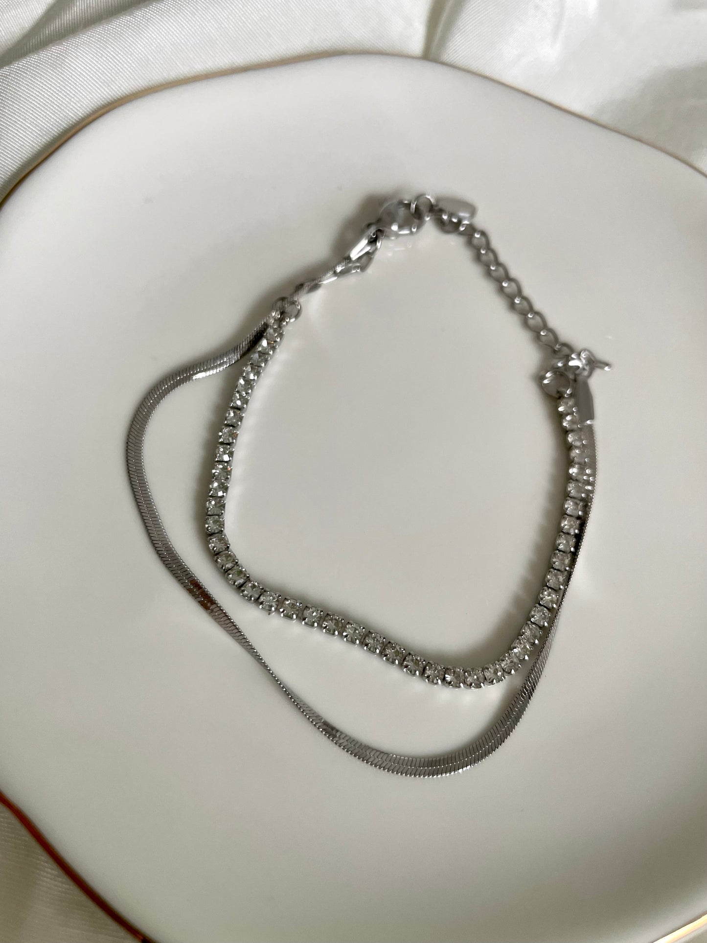 Edelstahl Armband Glamour Layer