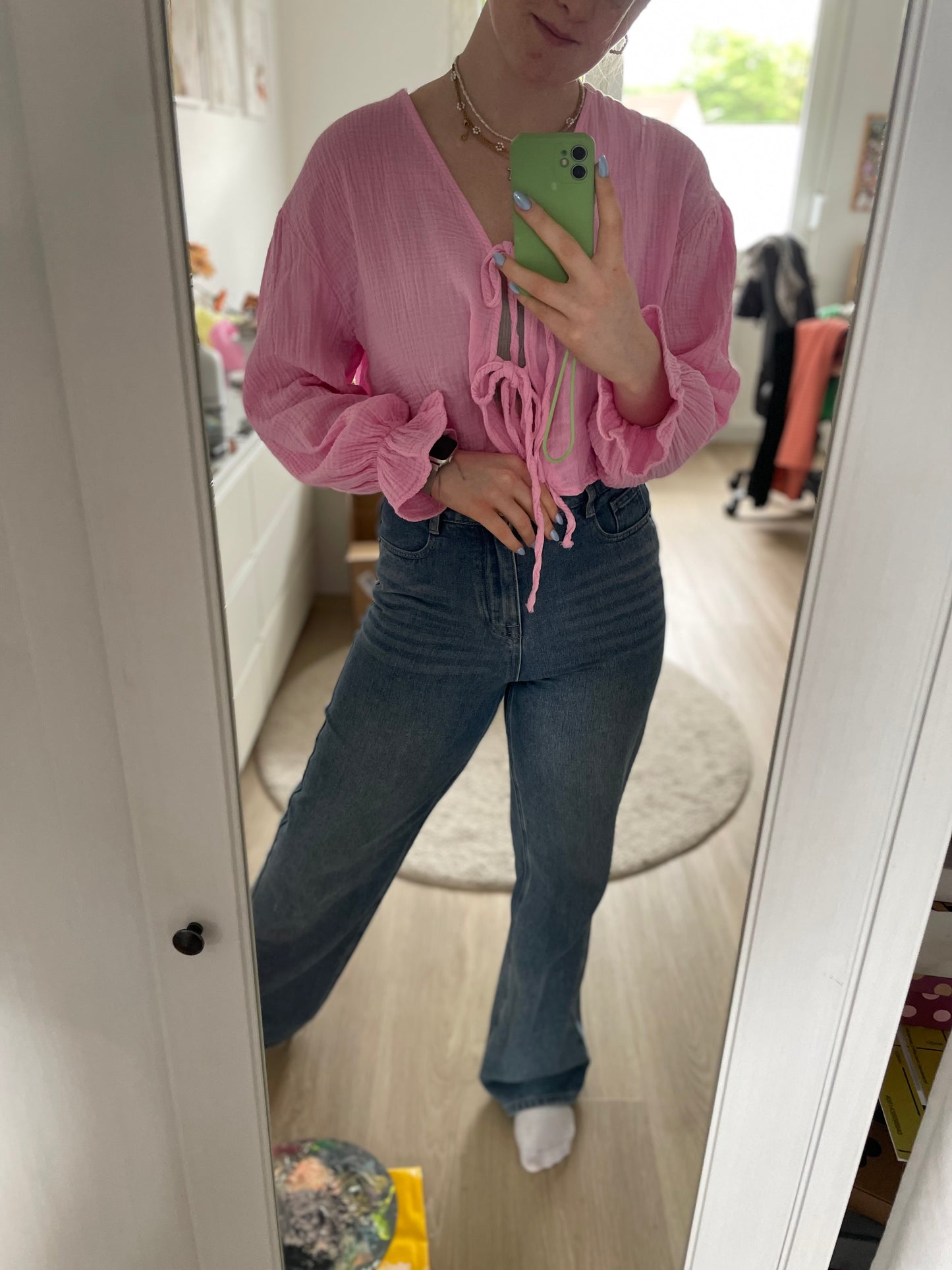 Musselin Bluse Bow