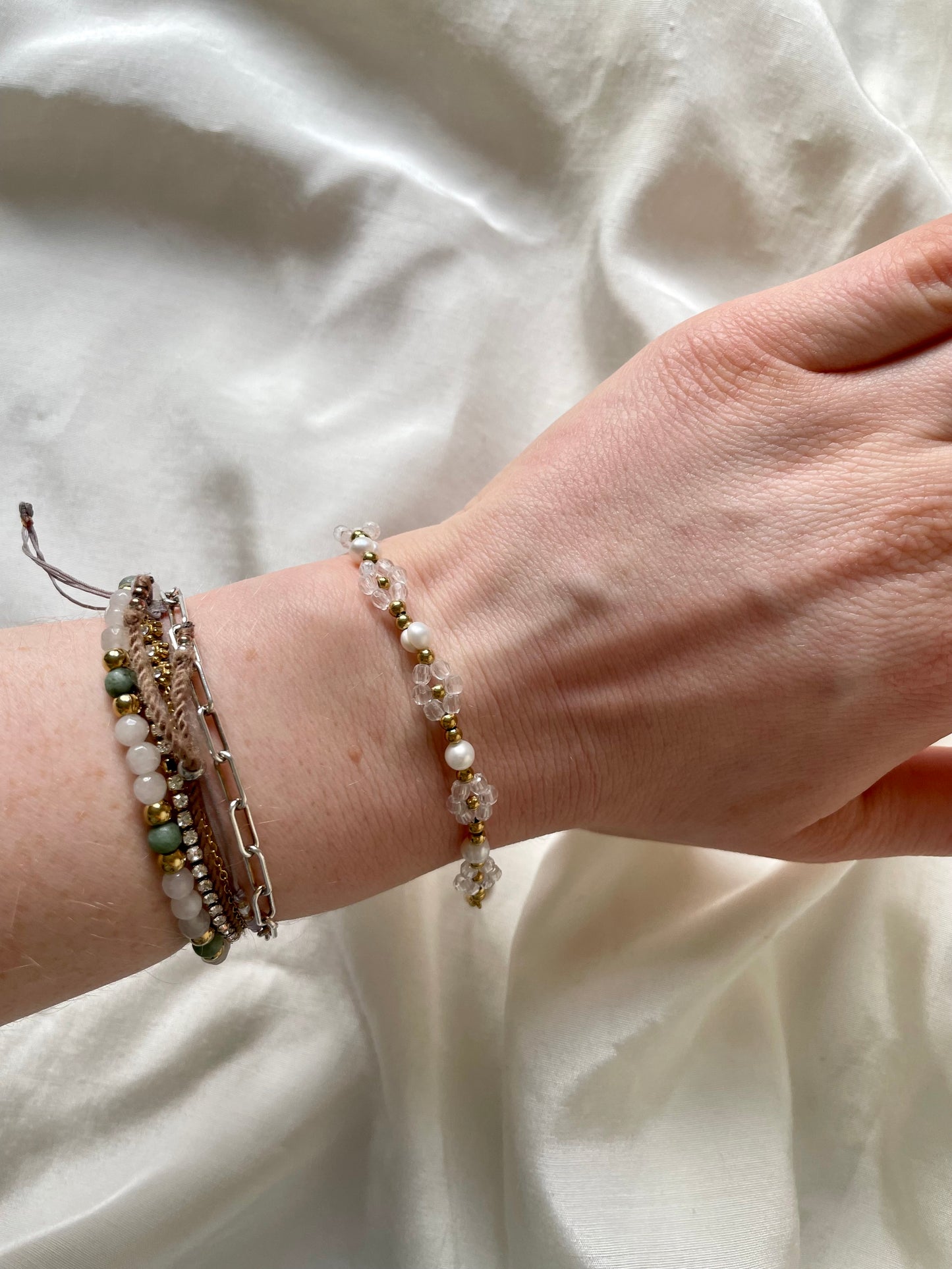 Edelstahl Armband Daisy Süßwasserperle