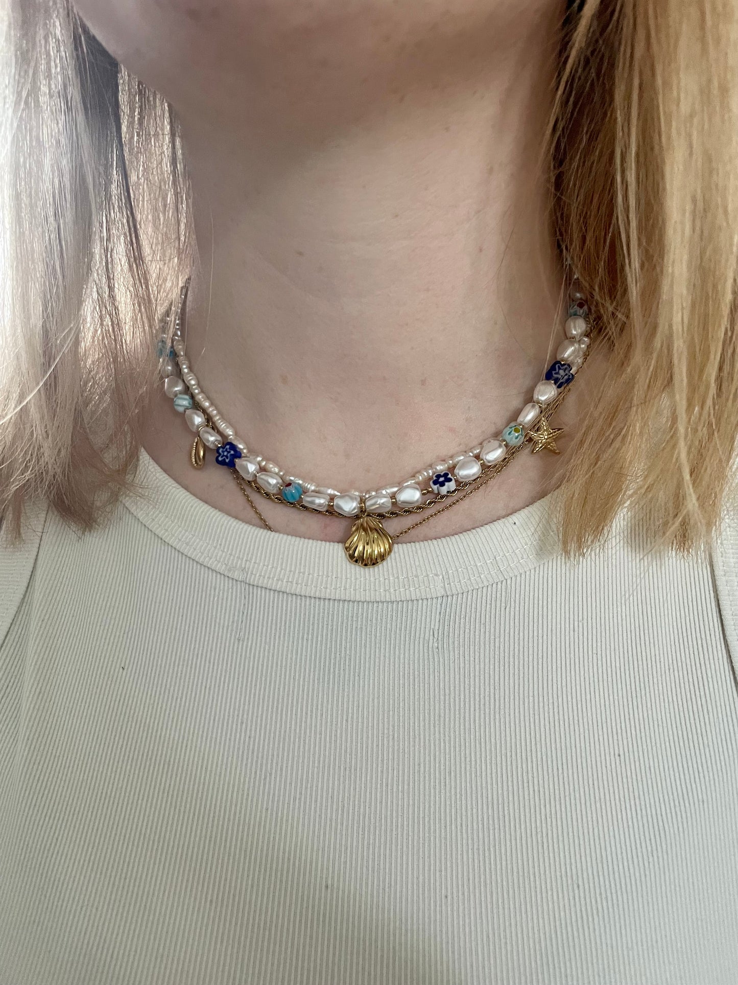Edelstahl Kette Seapearls & Beach