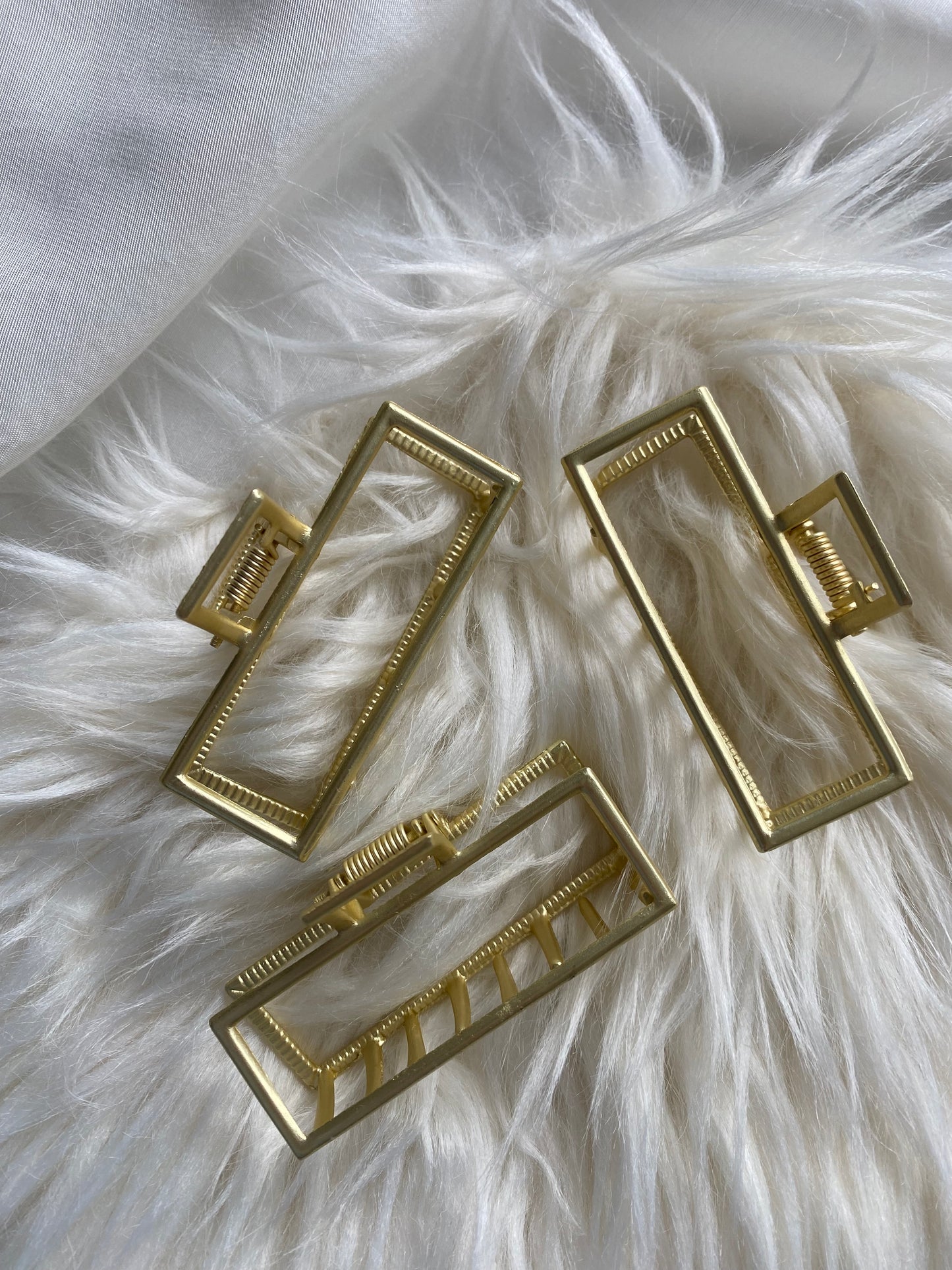 Haarspange Gold Metall Eckig